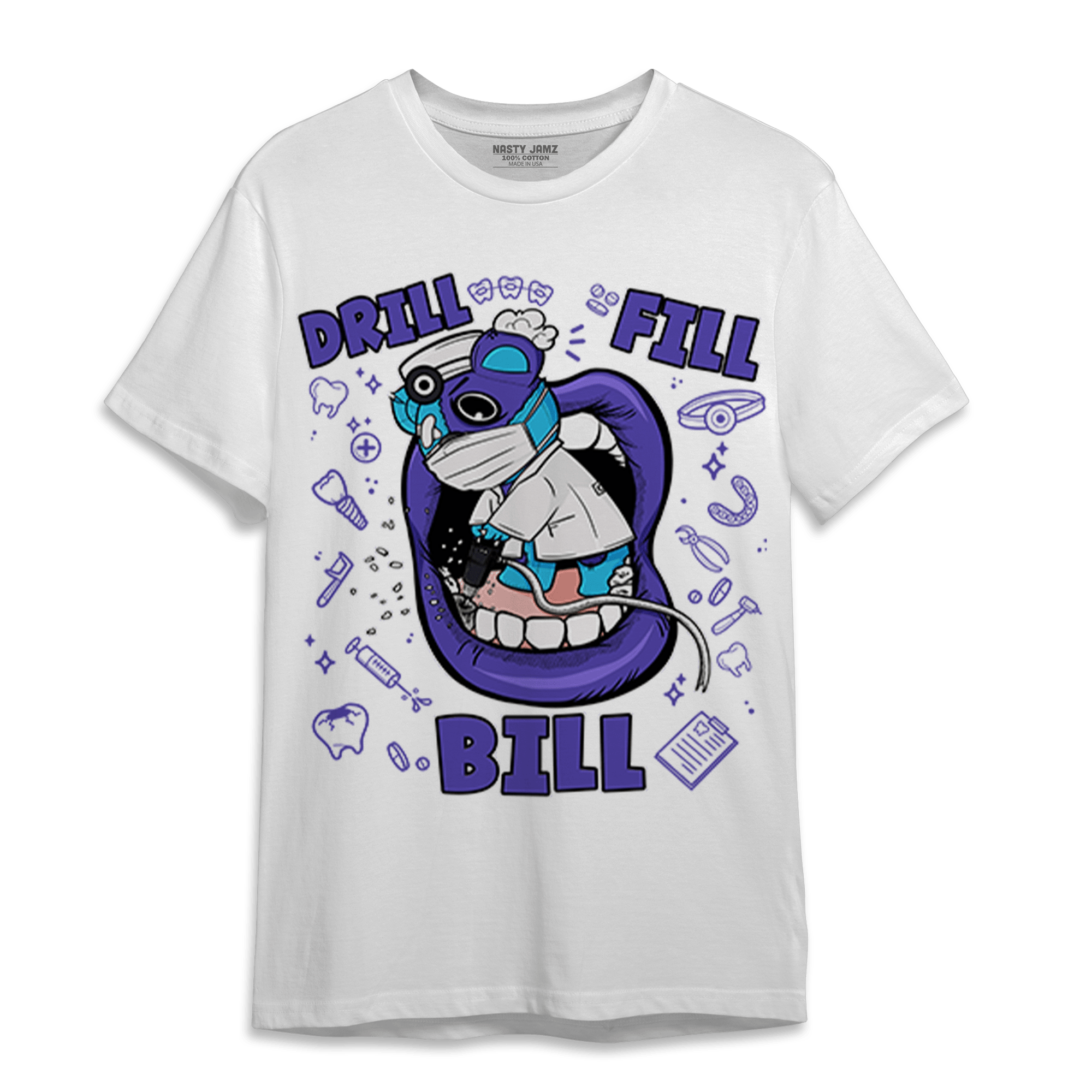 Aqua 6s T Shirt Match BER The Dentist - NastyJamz