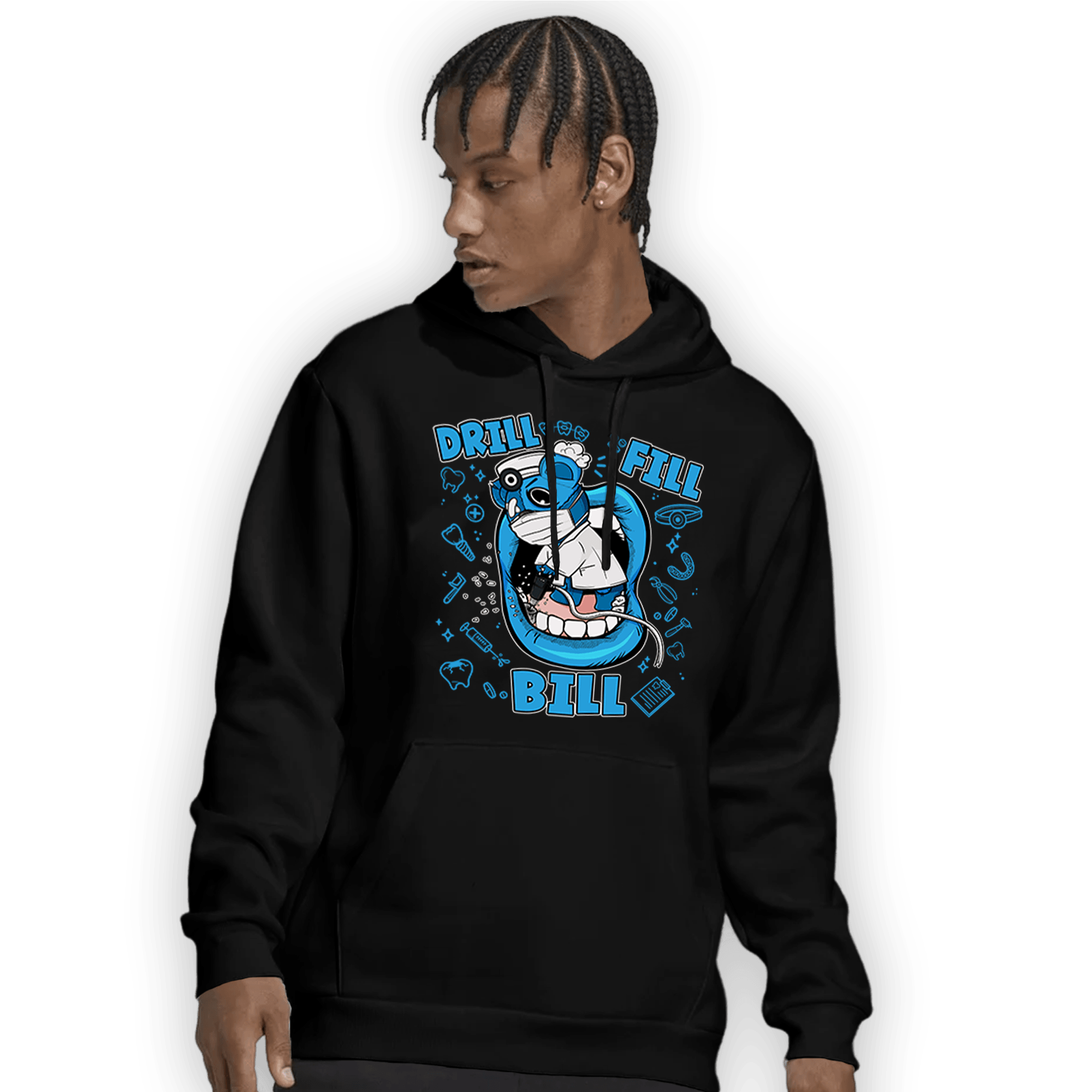 Powder Blue 9s Hoodie Match BER The Dentist - NastyJamz