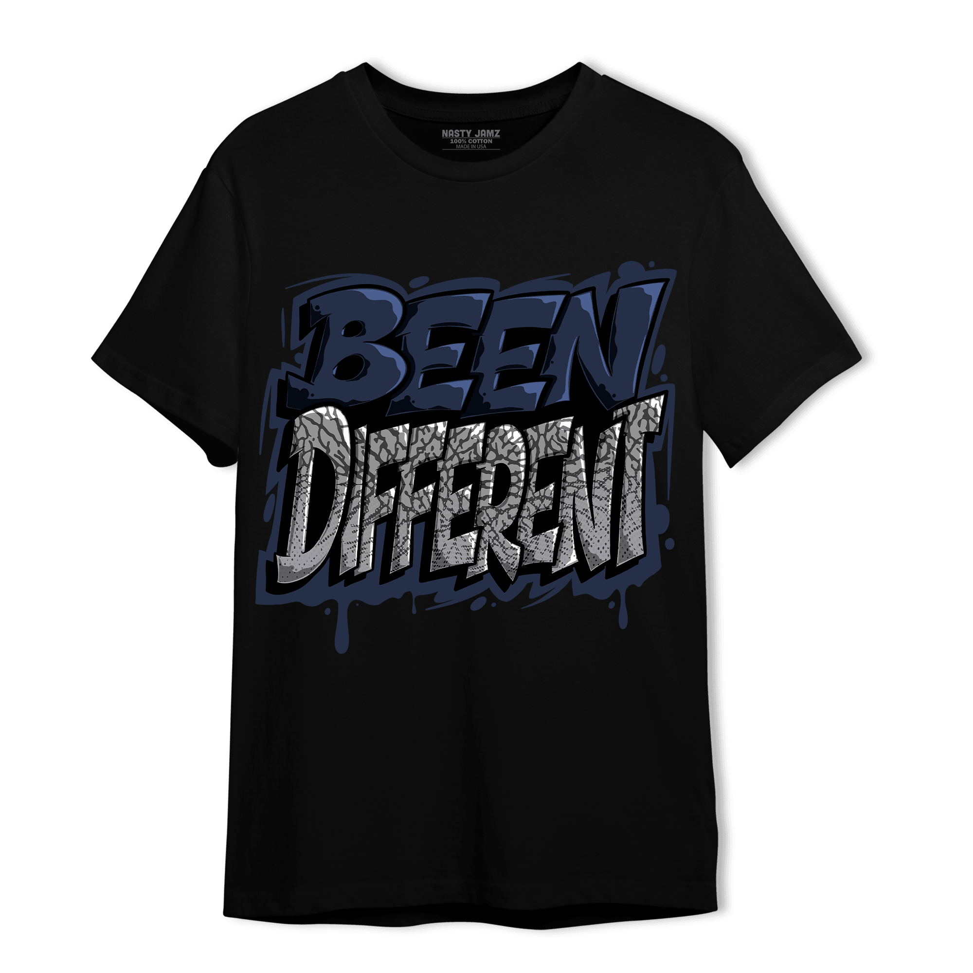 White Navy 3s T Shirt Match Become Different - NastyJamz