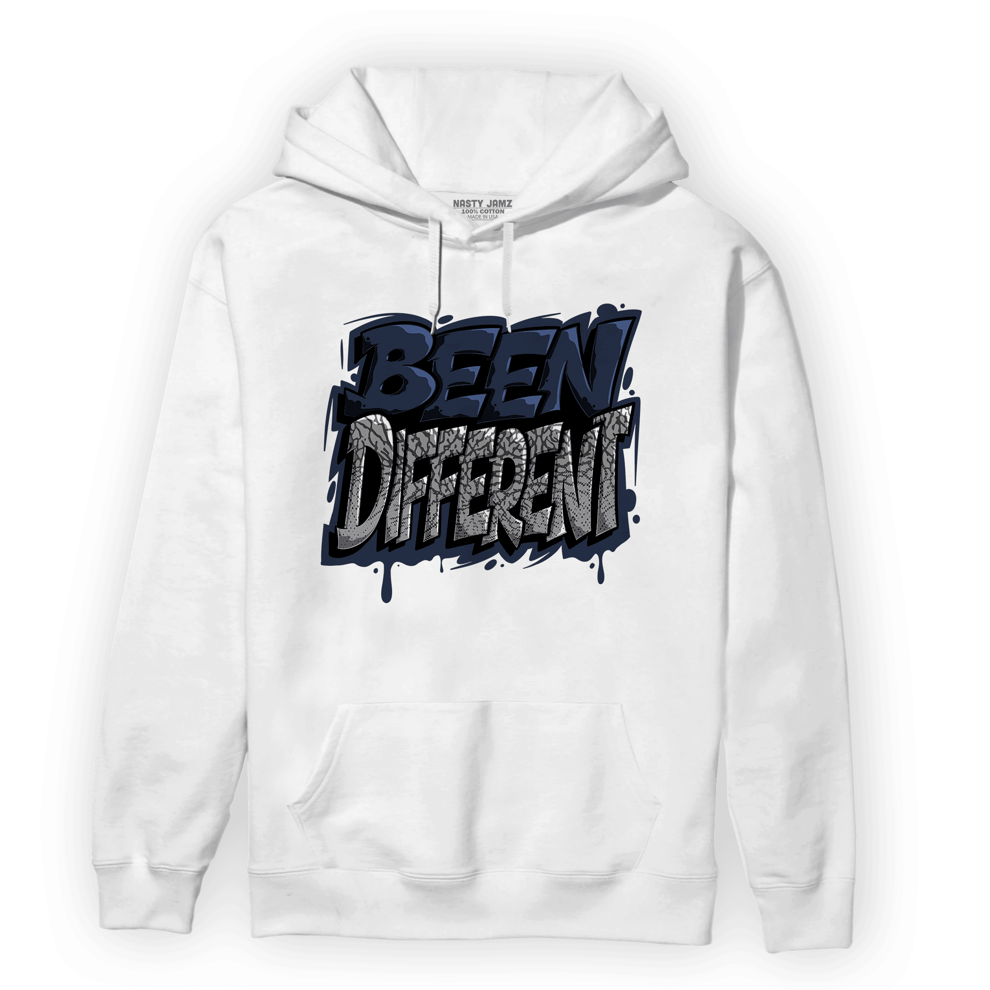 White Navy 3s Hoodie Match Become Different - NastyJamz