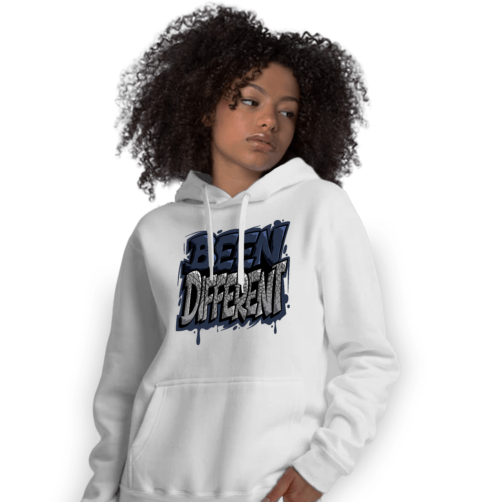 White Navy 3s Hoodie Match Become Different - NastyJamz