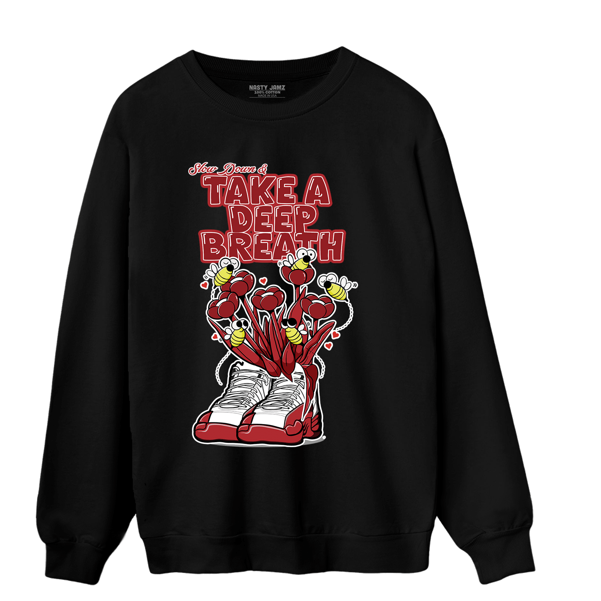 Cherry 12s Sweatshirt Match Bee Sneaker - NastyJamz