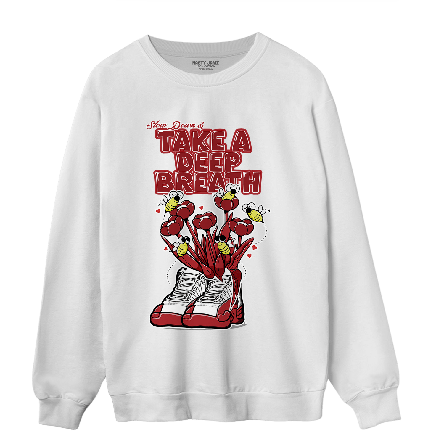 Cherry 12s Sweatshirt Match Bee Sneaker - NastyJamz