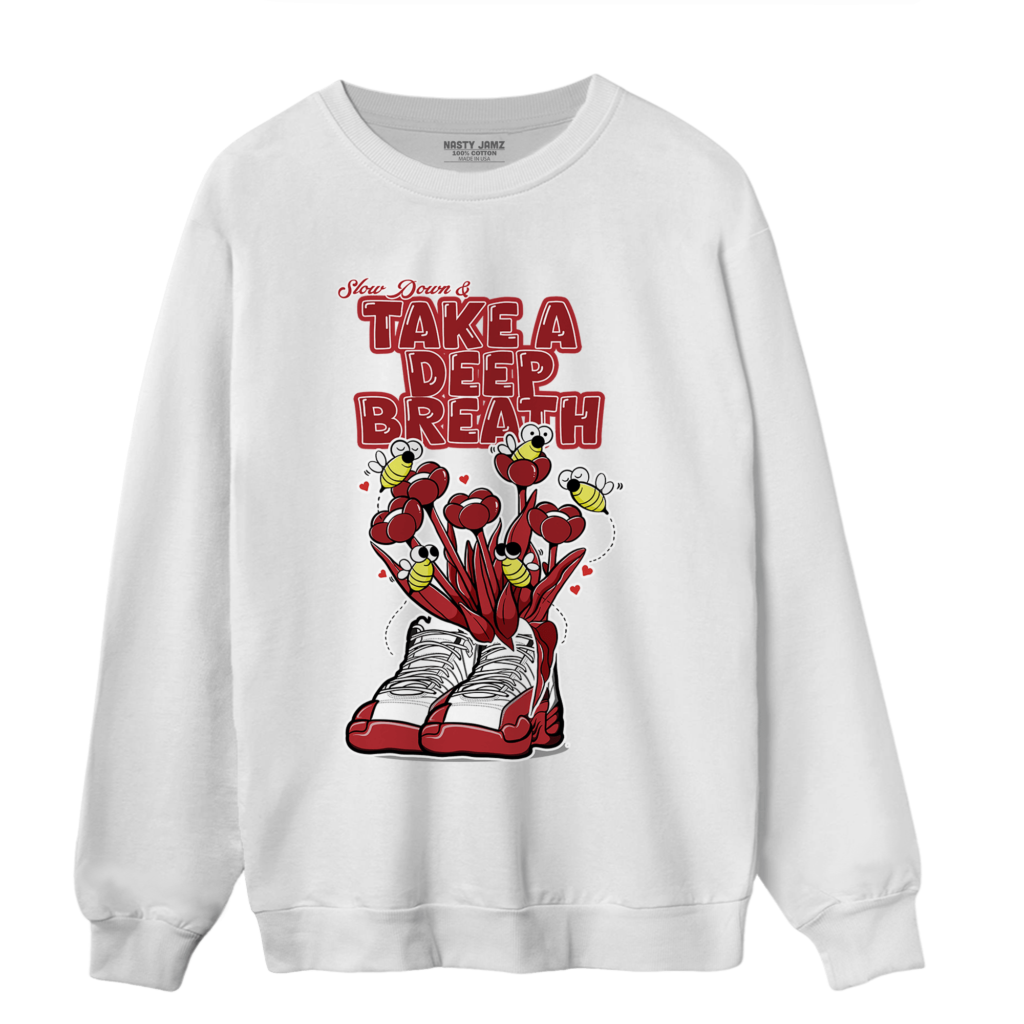 Cherry 12s Sweatshirt Match Bee Sneaker - NastyJamz