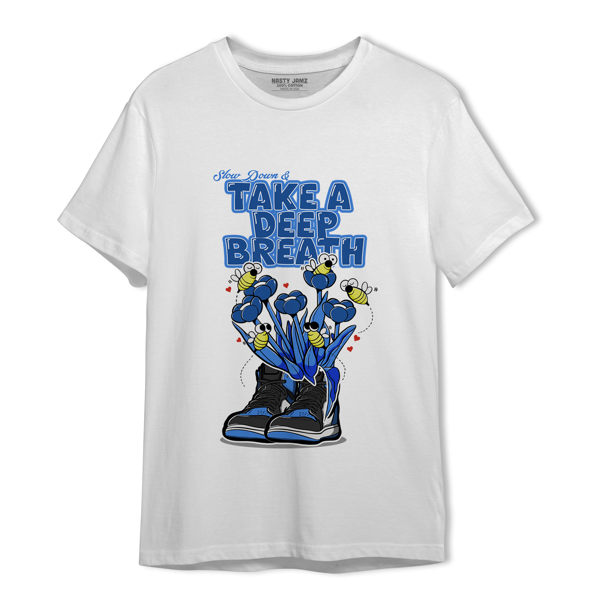 University Blue Toe 1s T Shirt Match Bee Sneaker - NastyJamz