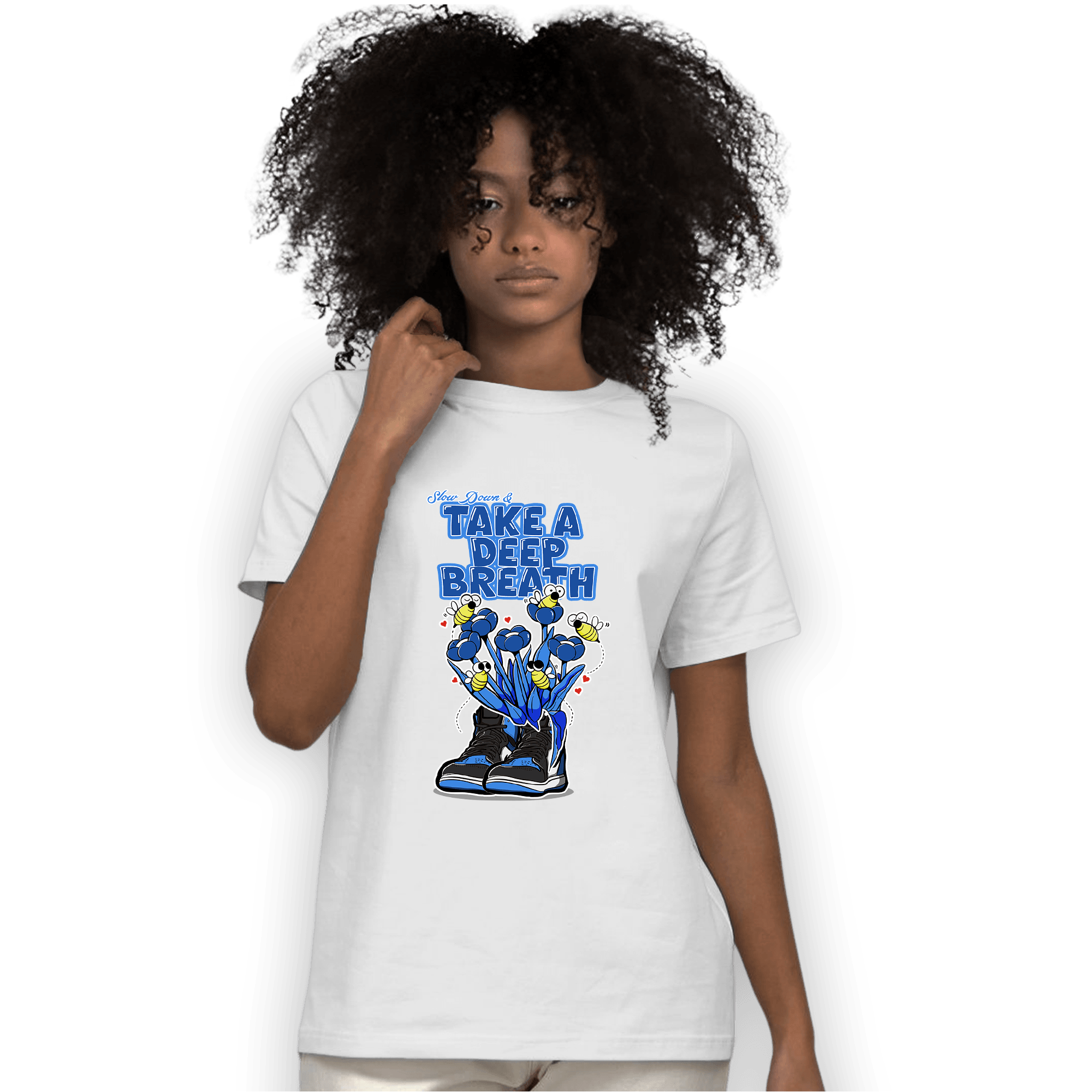 University Blue Toe 1s T Shirt Match Bee Sneaker - NastyJamz