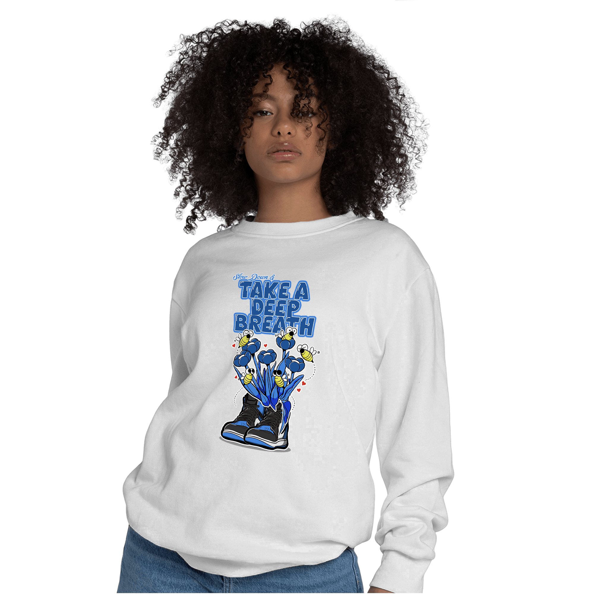 University Blue Toe 1s Sweatshirt Match Bee Sneaker - NastyJamz