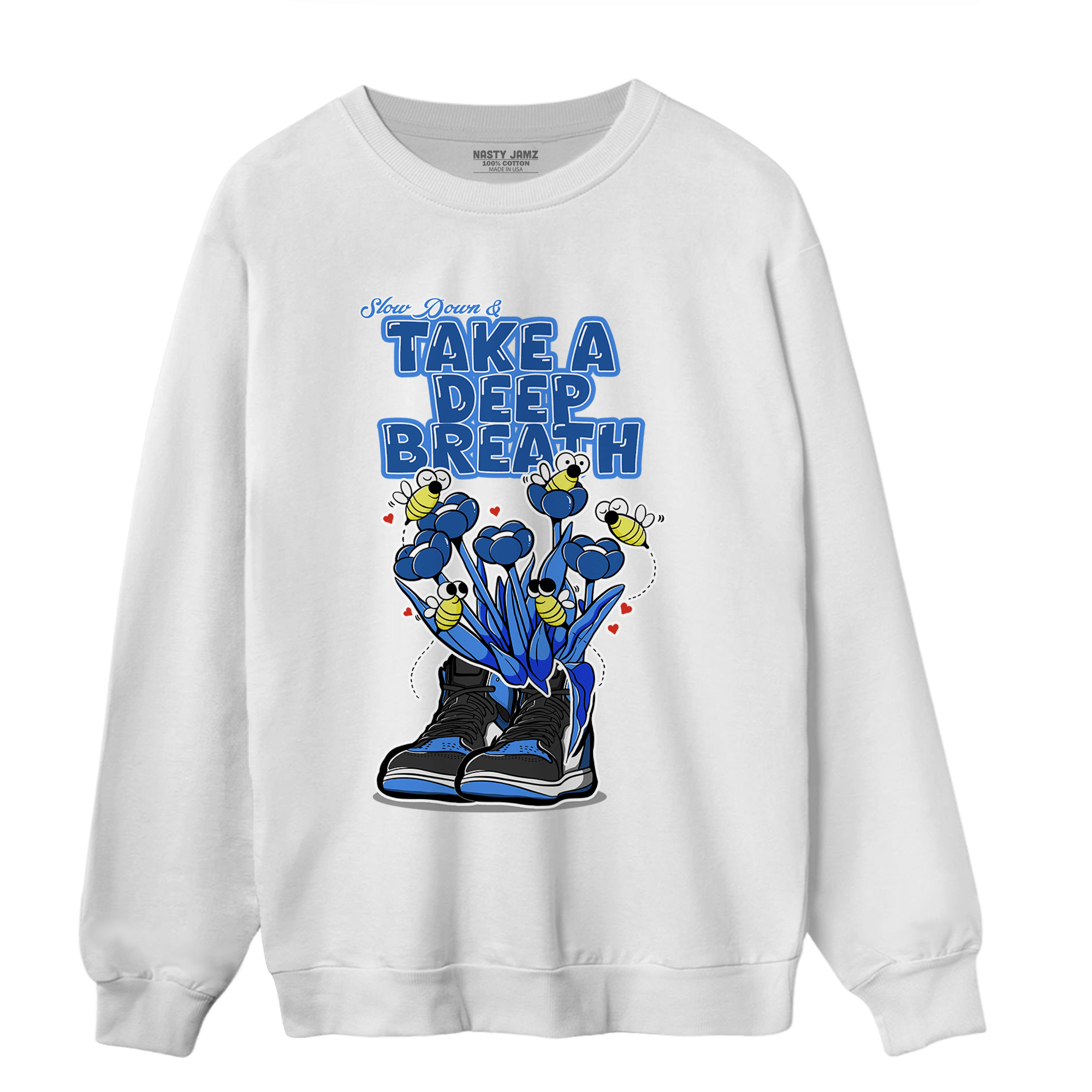 University Blue Toe 1s Sweatshirt Match Bee Sneaker - NastyJamz