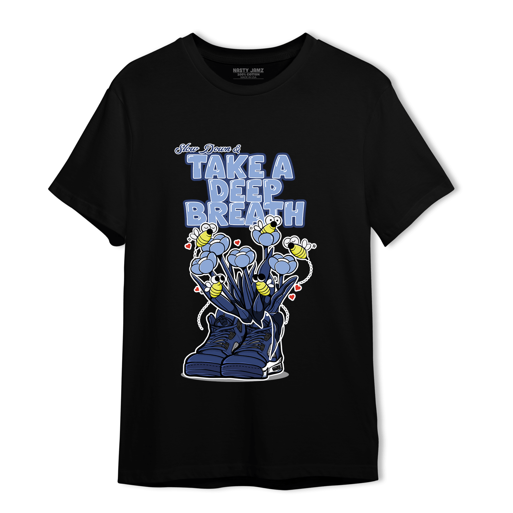 Midnight Navy 5s T Shirt Match Bee Sneaker - NastyJamz