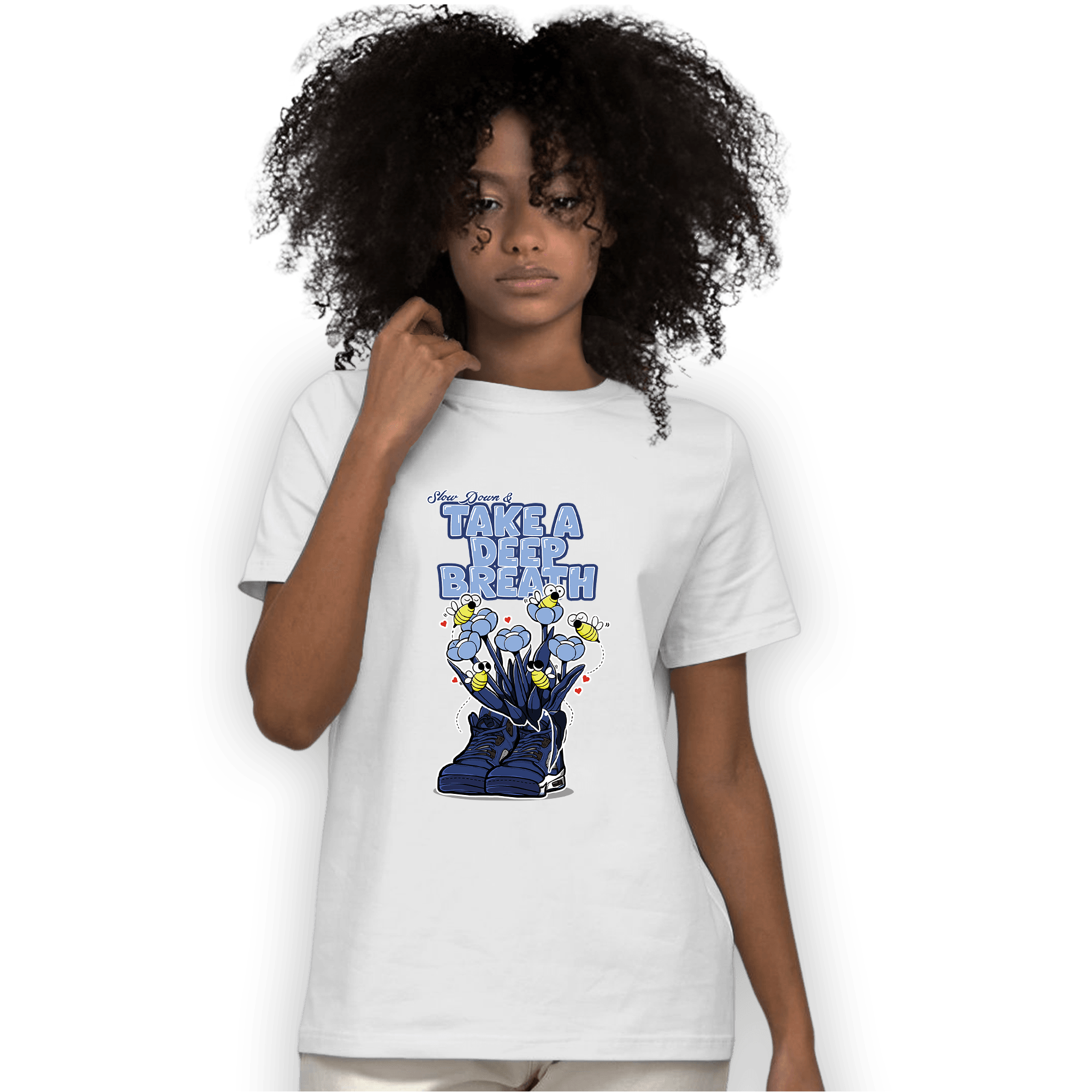 Midnight Navy 5s T Shirt Match Bee Sneaker - NastyJamz