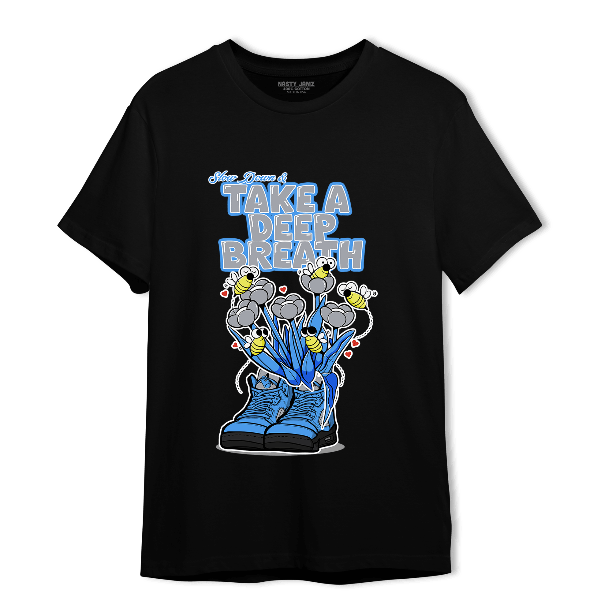 University Blue 5s T Shirt Match Bee Sneaker - NastyJamz
