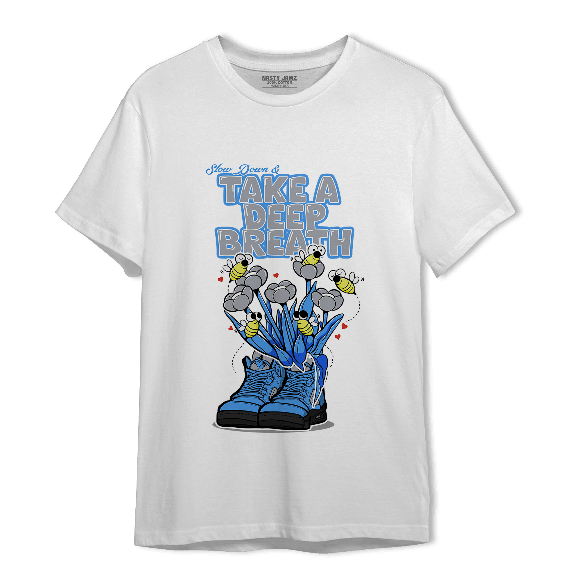 University Blue 5s T Shirt Match Bee Sneaker - NastyJamz