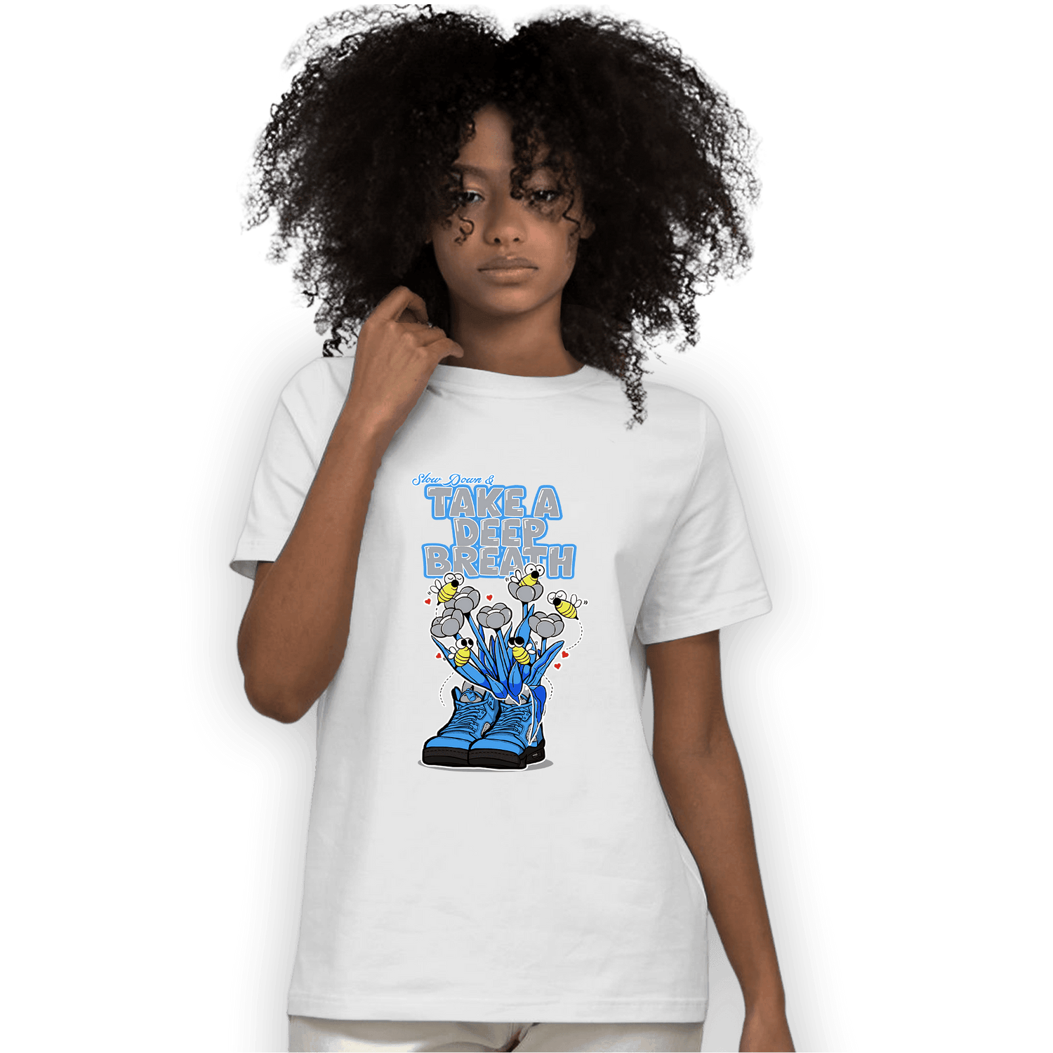 University Blue 5s T Shirt Match Bee Sneaker - NastyJamz