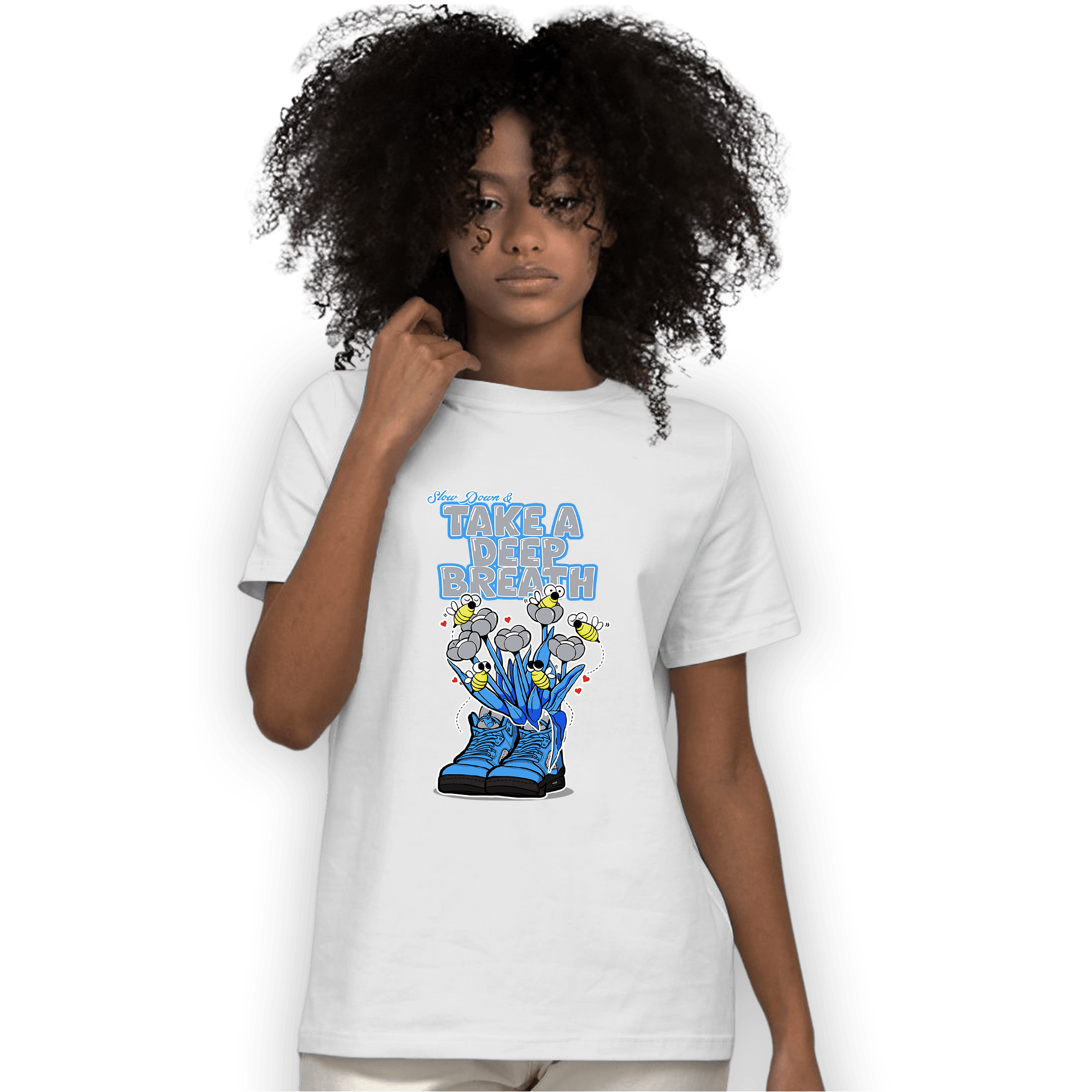 University Blue 5s T Shirt Match Bee Sneaker - NastyJamz