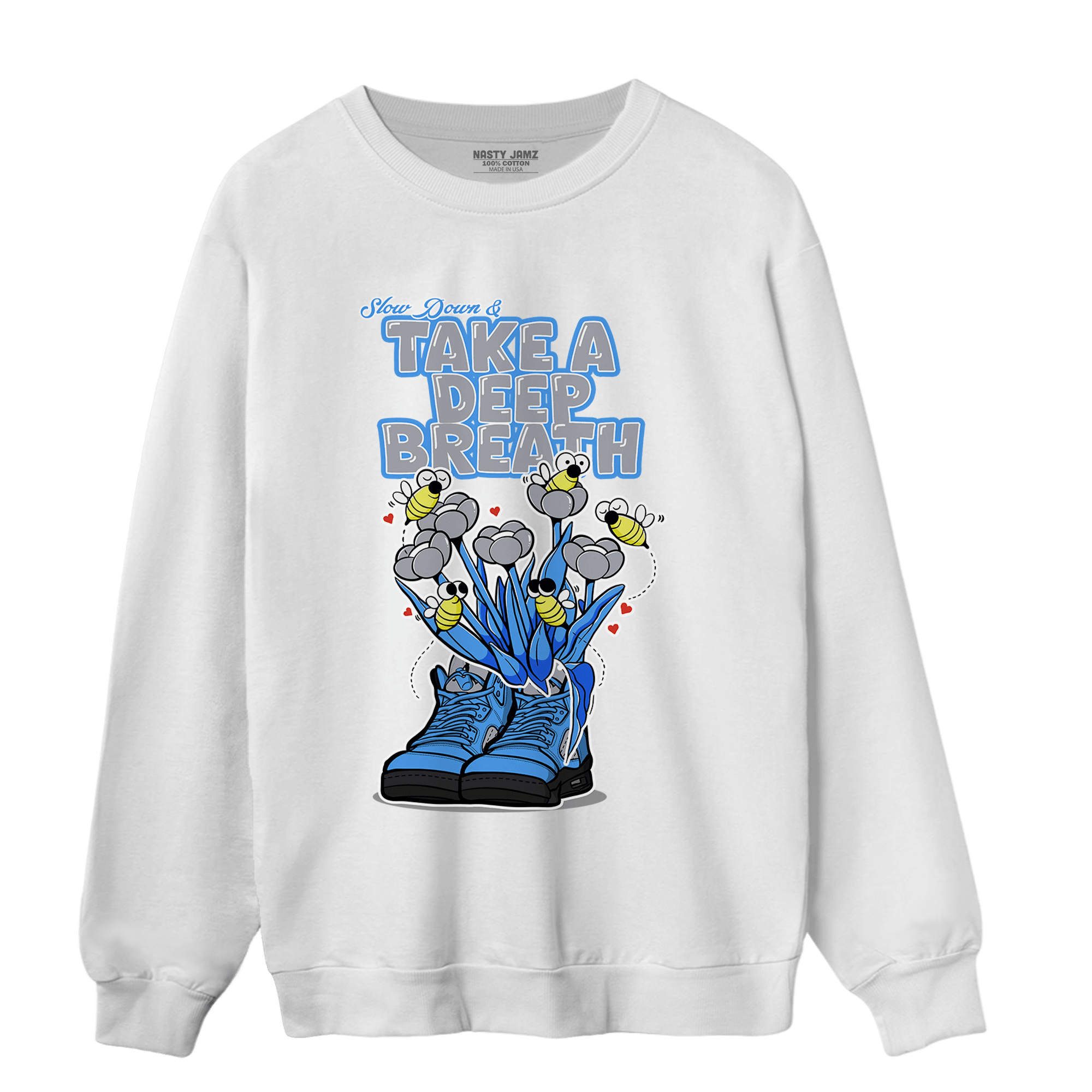 University Blue 5s Sweatshirt Match Bee Sneaker - NastyJamz