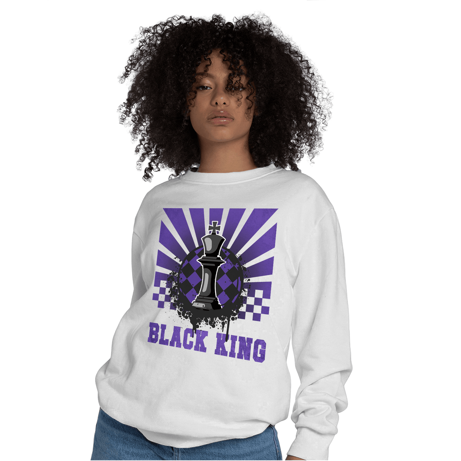 Field Purple 12s Sweatshirt Match Black King Collection - NastyJamz
