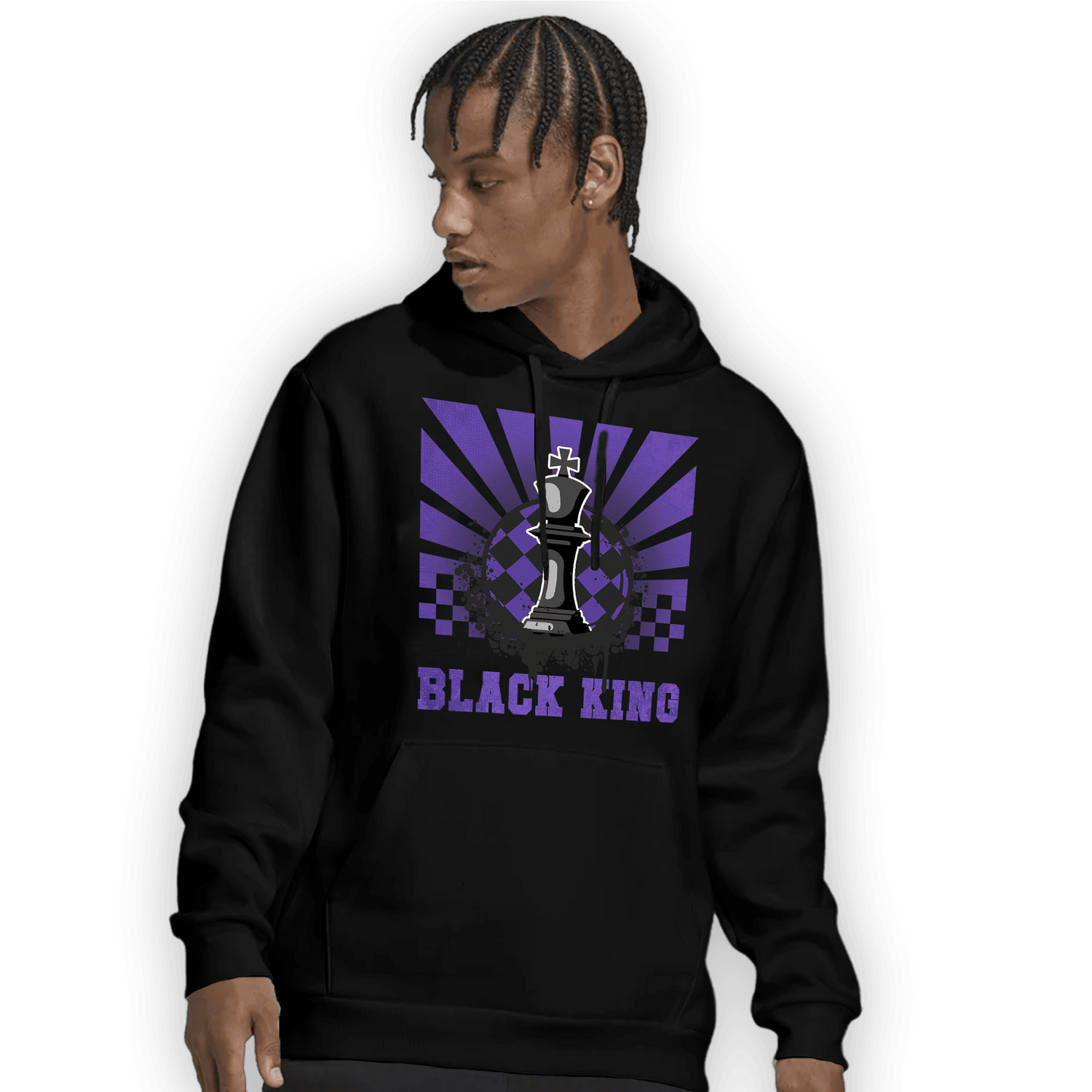 Field Purple 12s Hoodie Match Black King Collection - NastyJamz