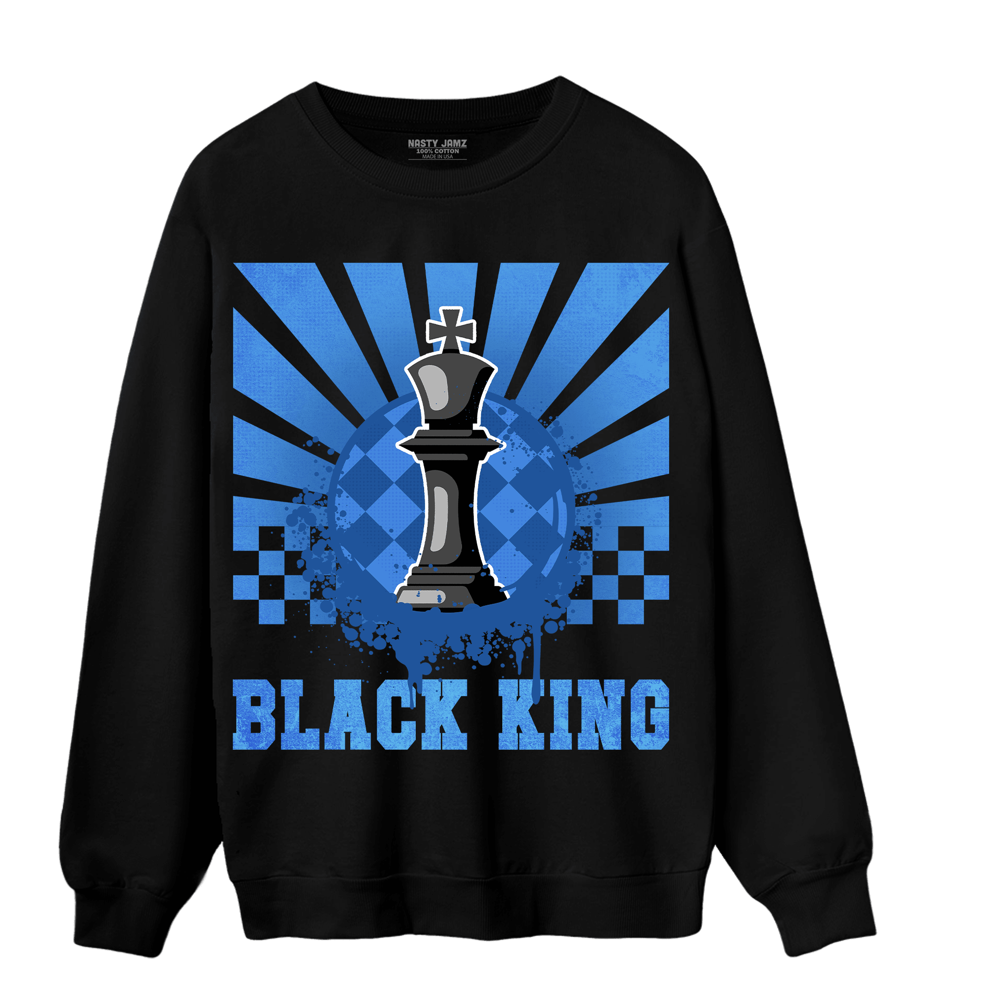 University Blue Toe 1s Sweatshirt Match Black King Collection - NastyJamz