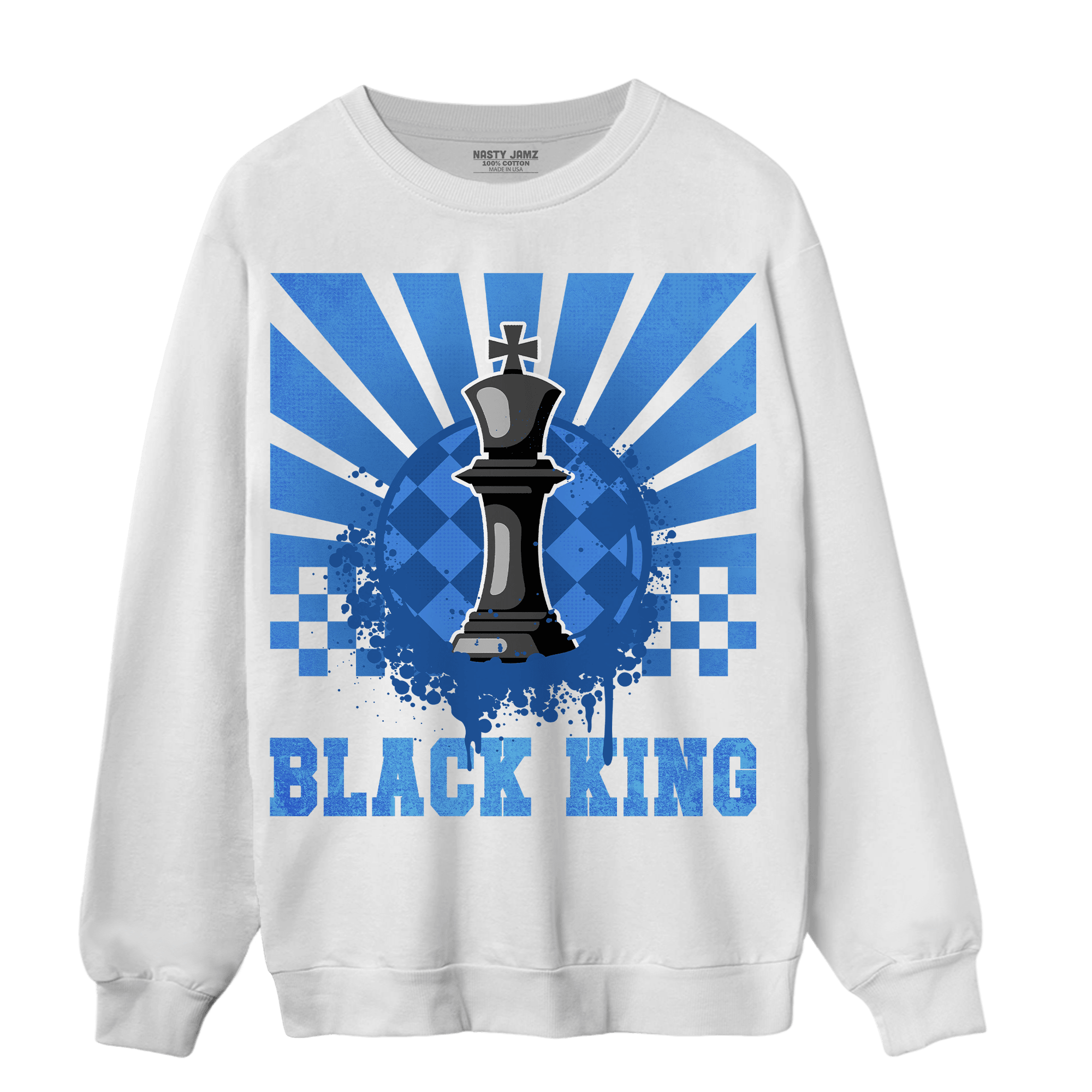 University Blue Toe 1s Sweatshirt Match Black King Collection - NastyJamz