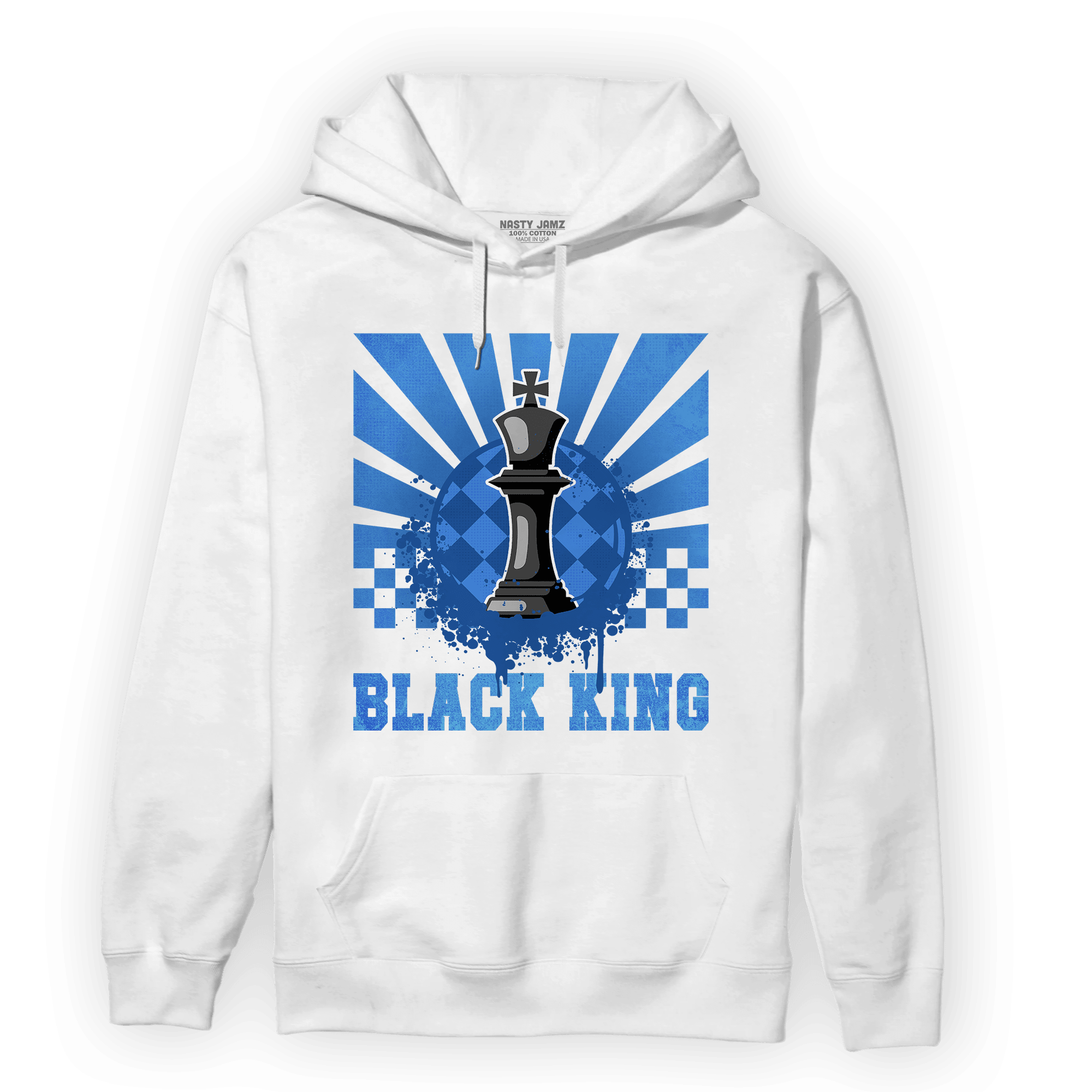 University Blue Toe 1s Hoodie Match Black King Collection - NastyJamz