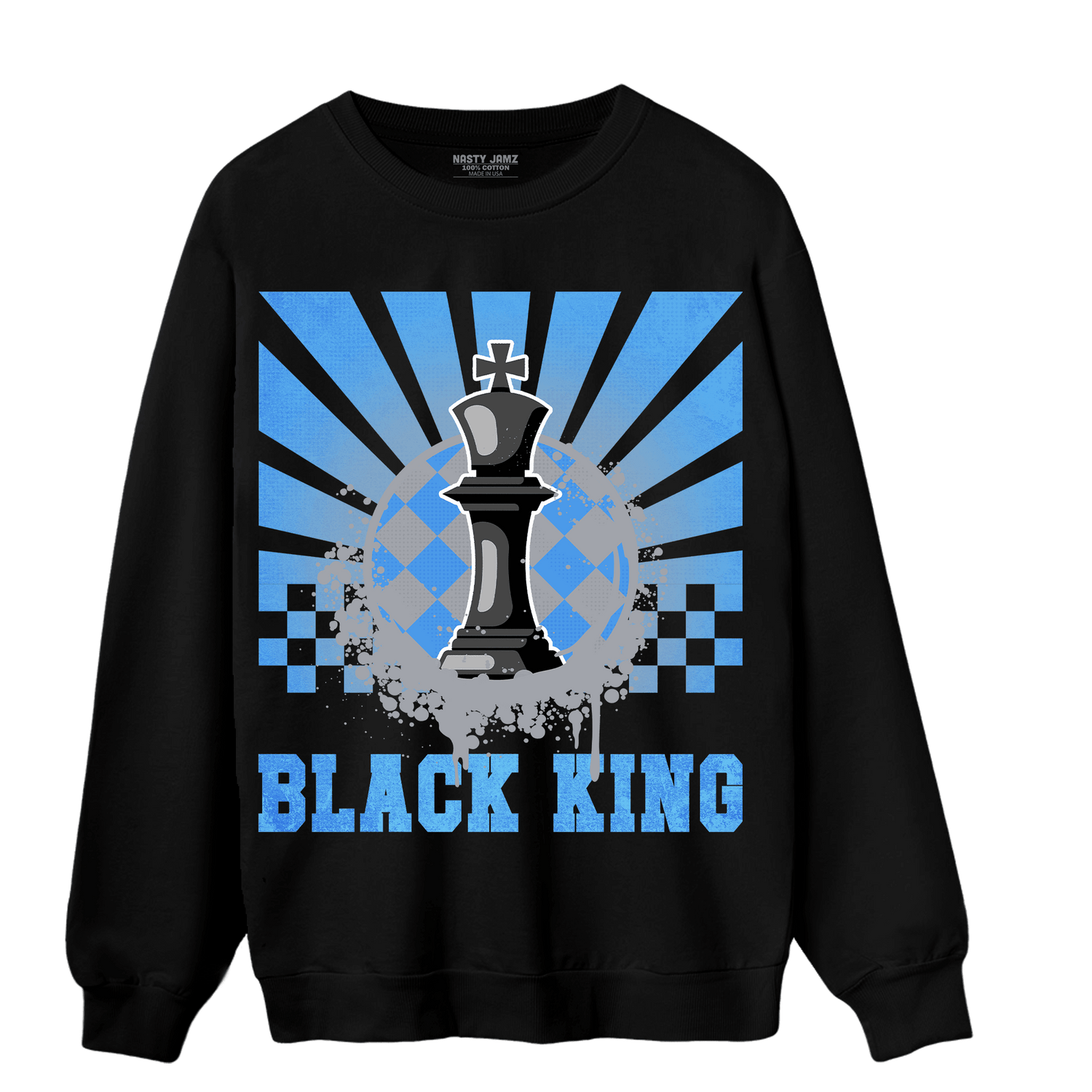 University Blue 5s Sweatshirt Match Black King Collection - NastyJamz