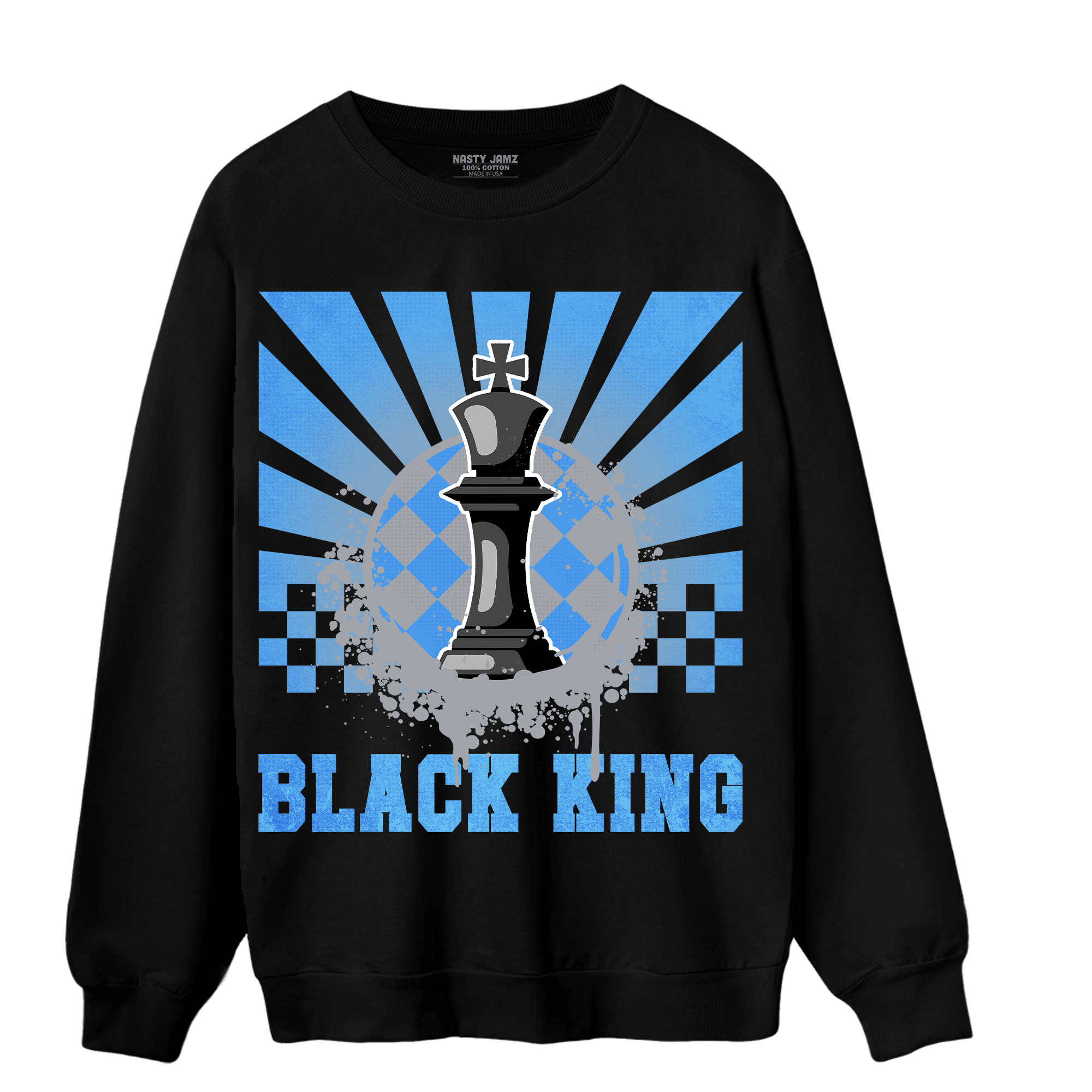University Blue 5s Sweatshirt Match Black King Collection - NastyJamz