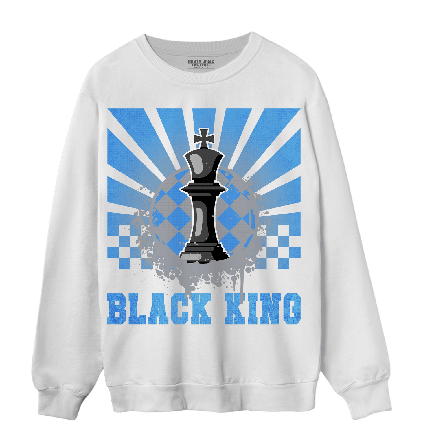 University Blue 5s Sweatshirt Match Black King Collection - NastyJamz
