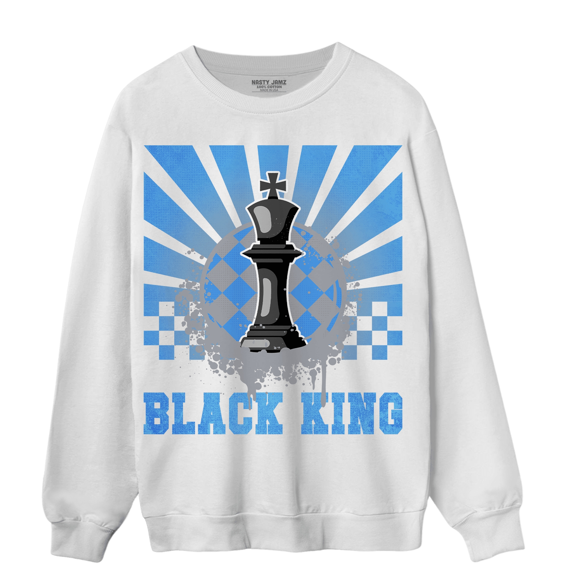 University Blue 5s Sweatshirt Match Black King Collection - NastyJamz
