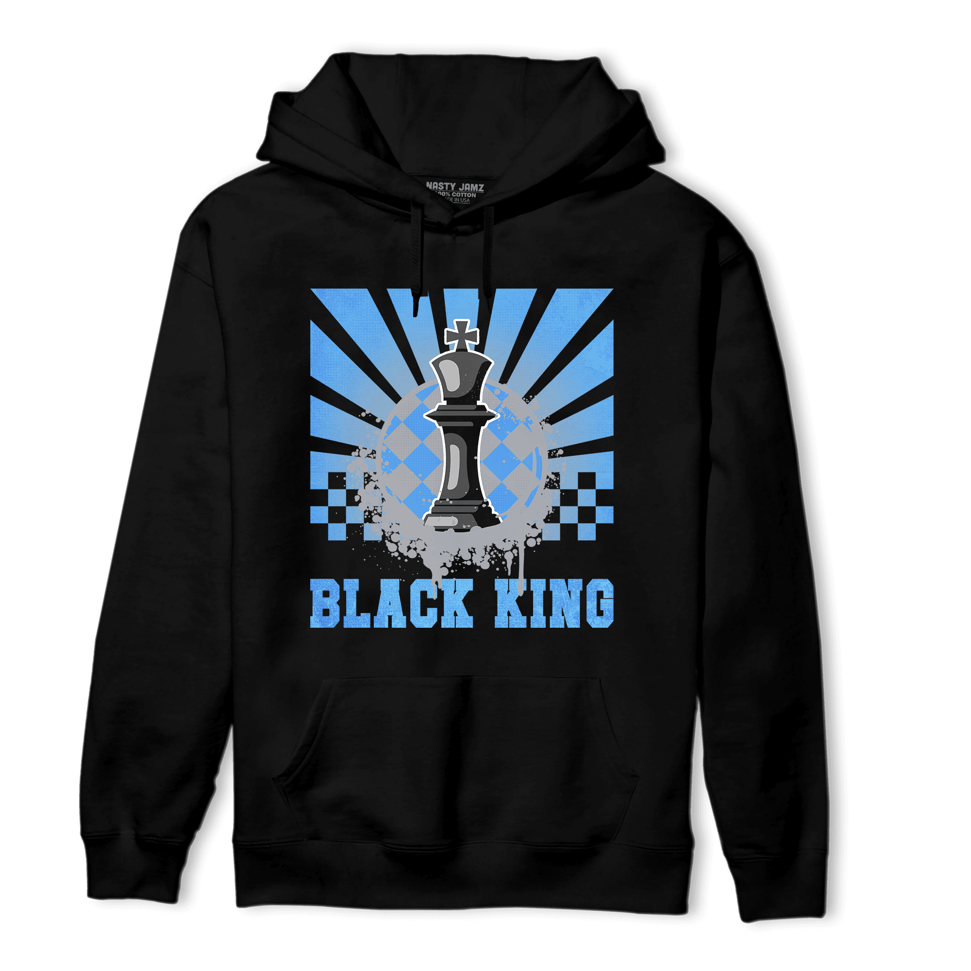 University Blue 5s Hoodie Match Black King Collection - NastyJamz