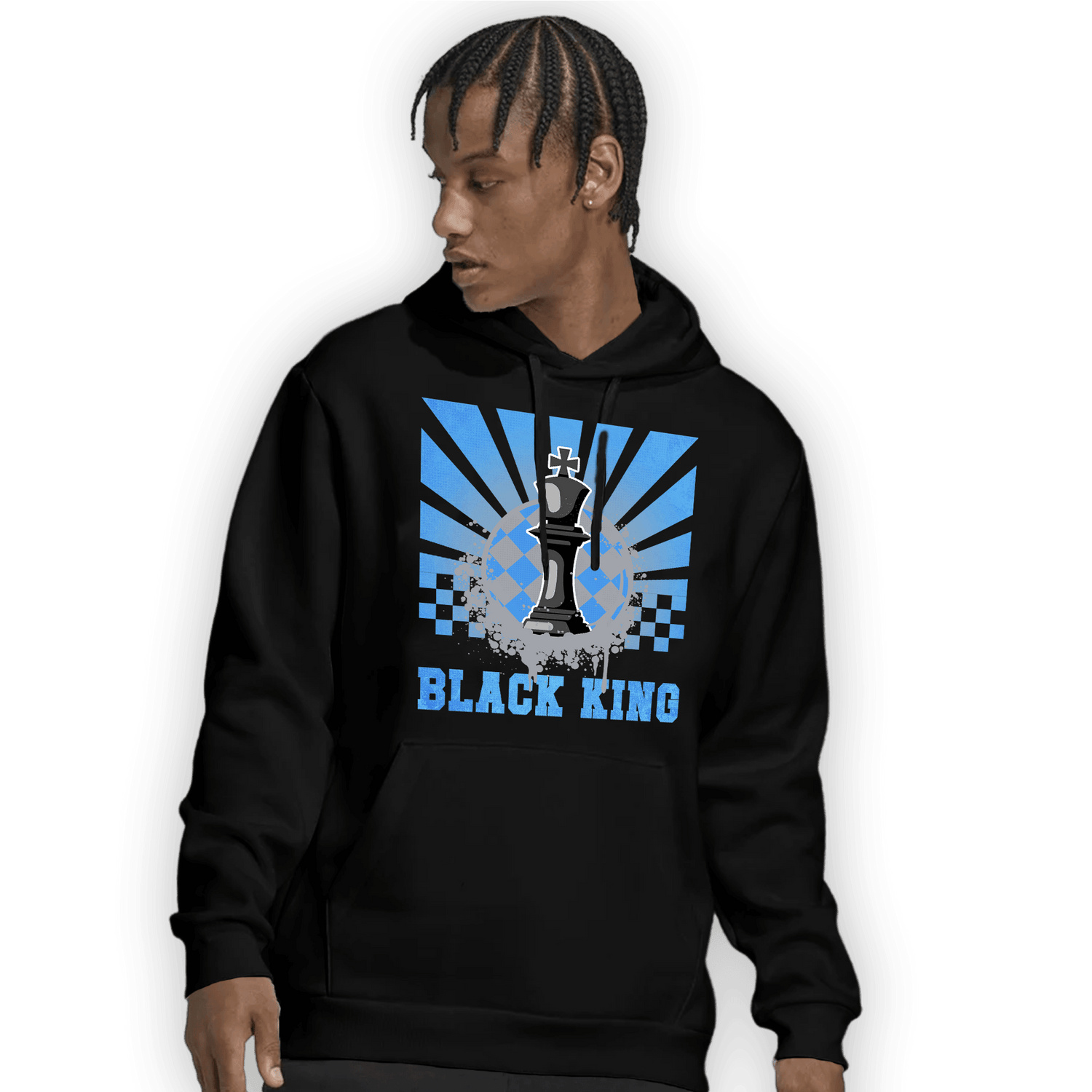University Blue 5s Hoodie Match Black King Collection - NastyJamz