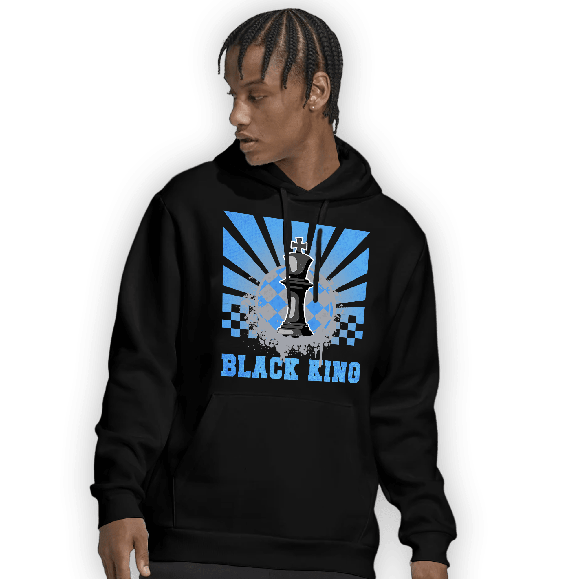 University Blue 5s Hoodie Match Black King Collection - NastyJamz