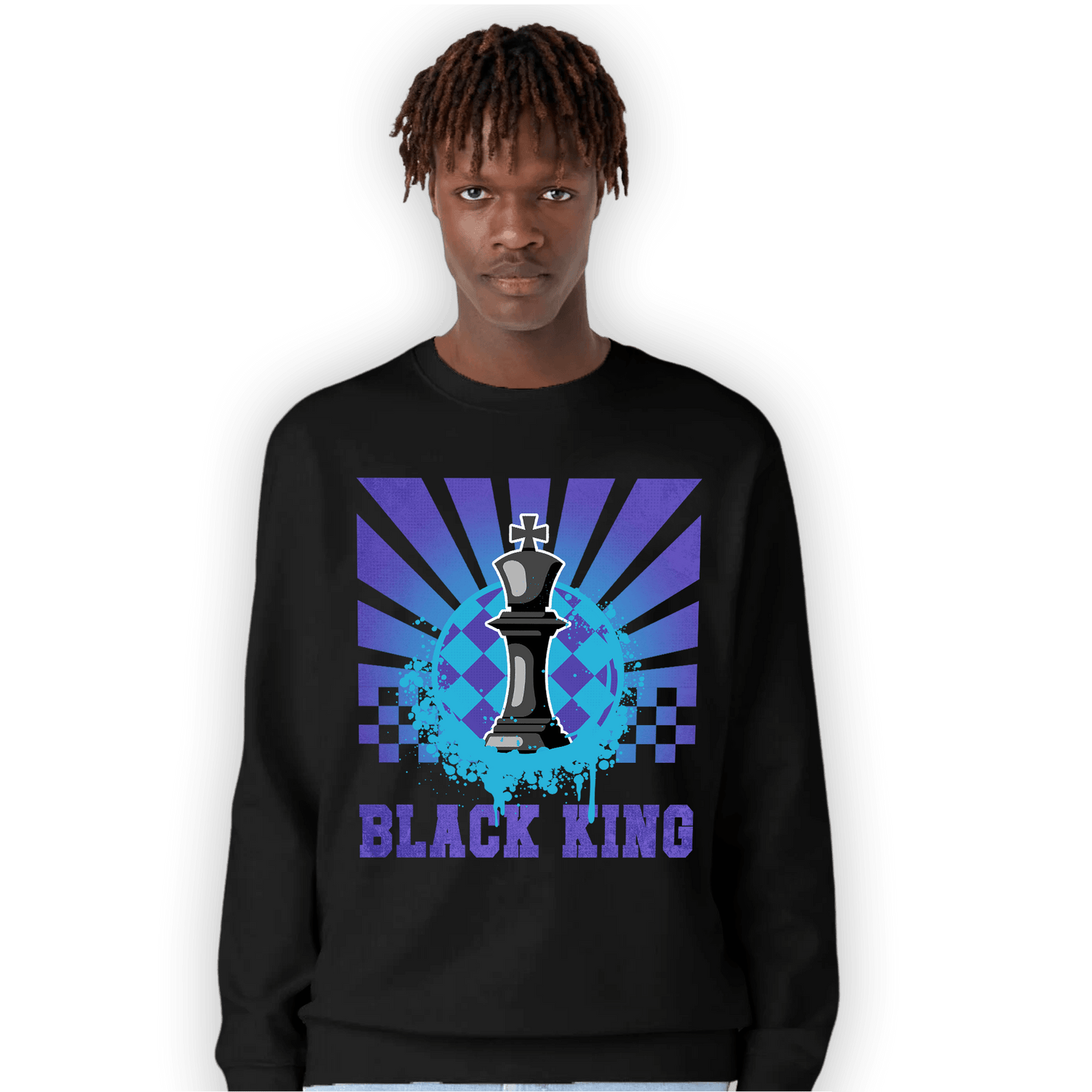 Aqua 6s Sweatshirt Match Black King Collection - NastyJamz