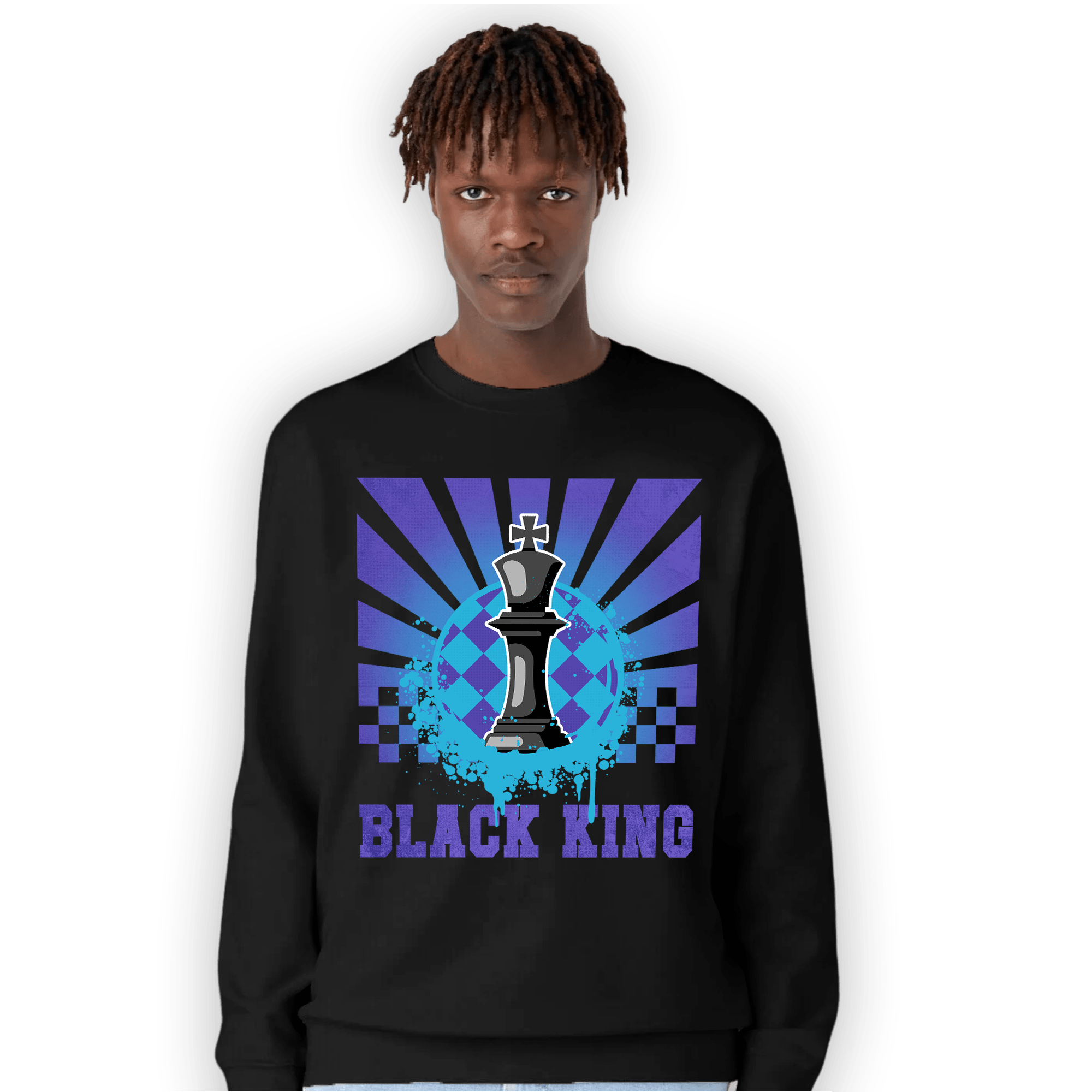 Aqua 6s Sweatshirt Match Black King Collection - NastyJamz