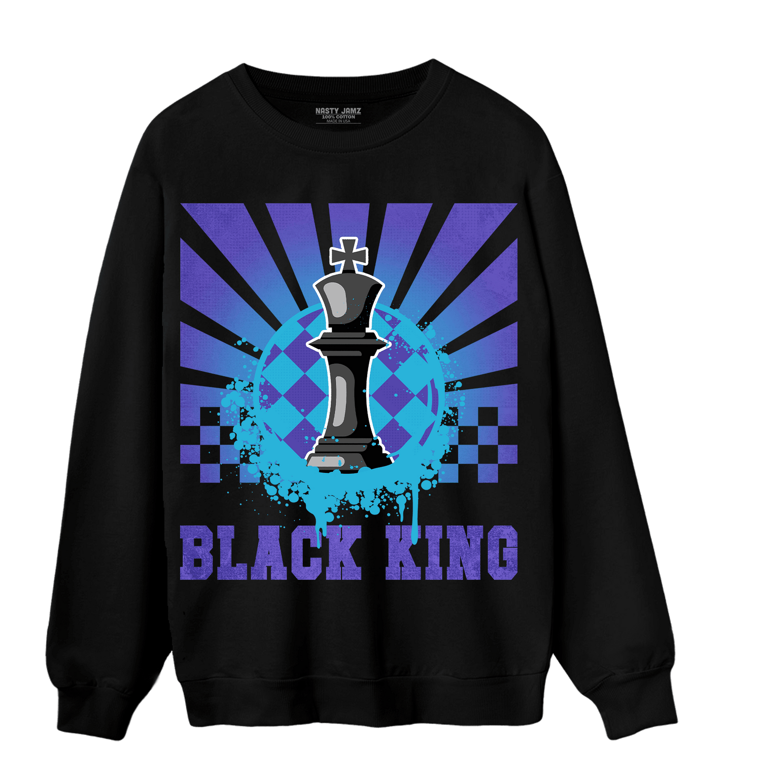 Aqua 6s Sweatshirt Match Black King Collection - NastyJamz