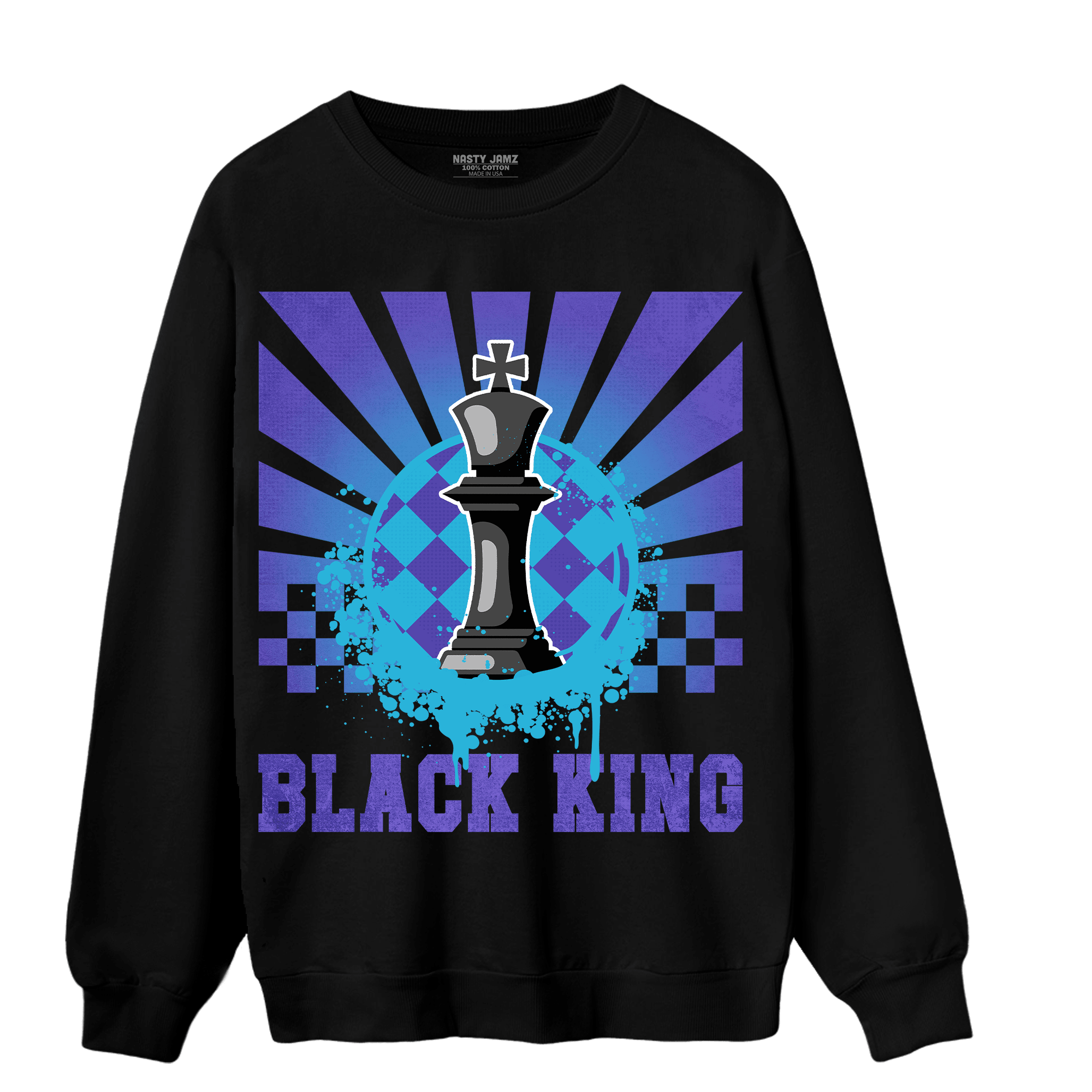 Aqua 6s Sweatshirt Match Black King Collection - NastyJamz