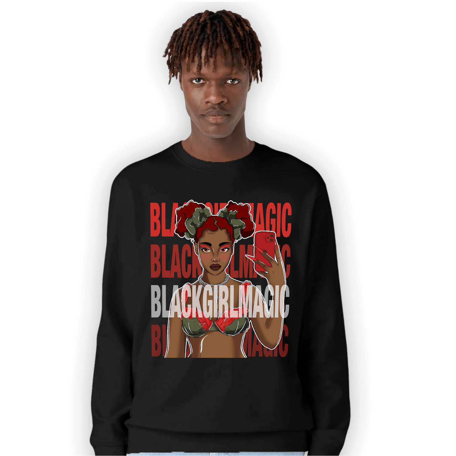 Dunk Low Mystic Red Sweatshirt Match Black Magic Girl Selfie - NastyJamz