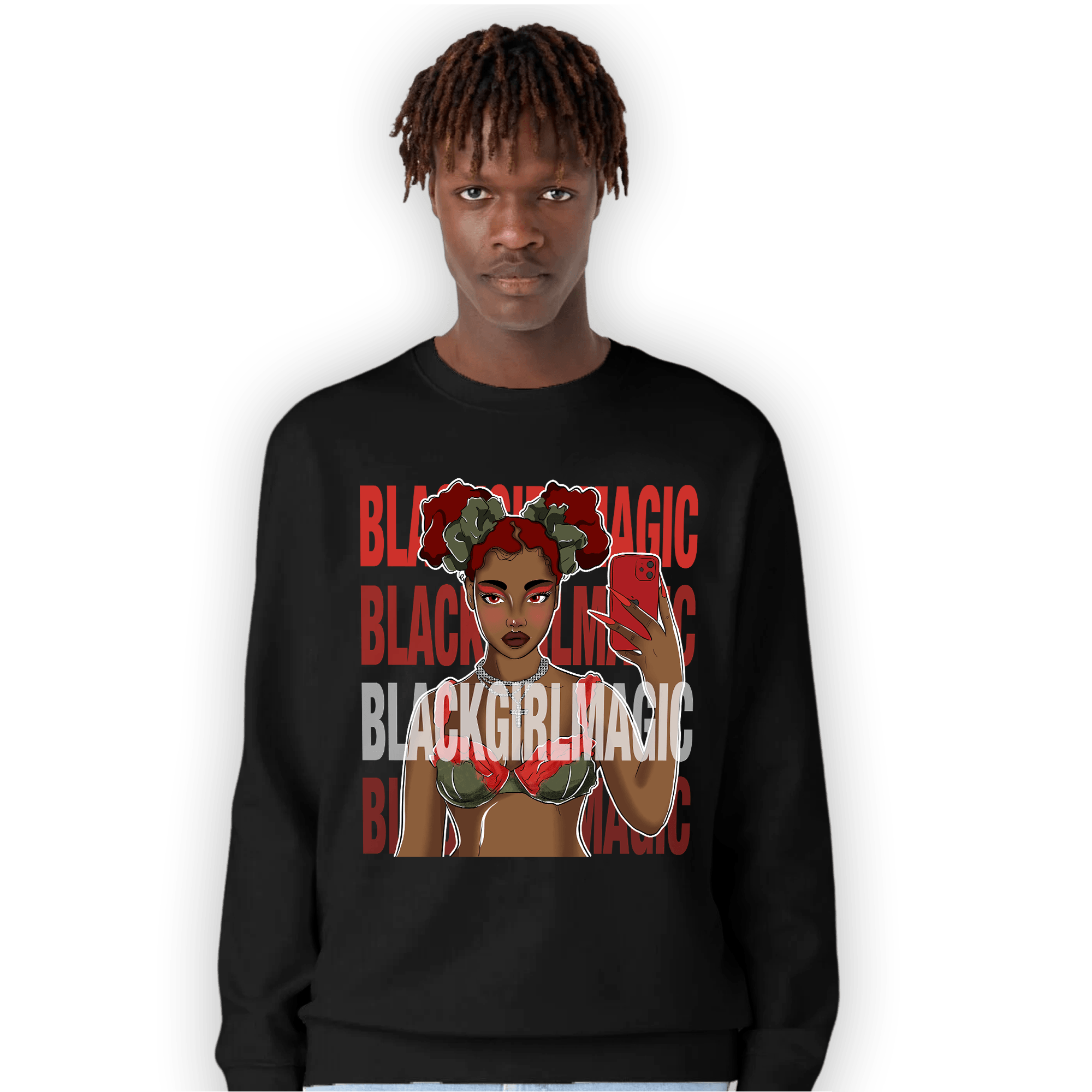 Dunk Low Mystic Red Sweatshirt Match Black Magic Girl Selfie - NastyJamz