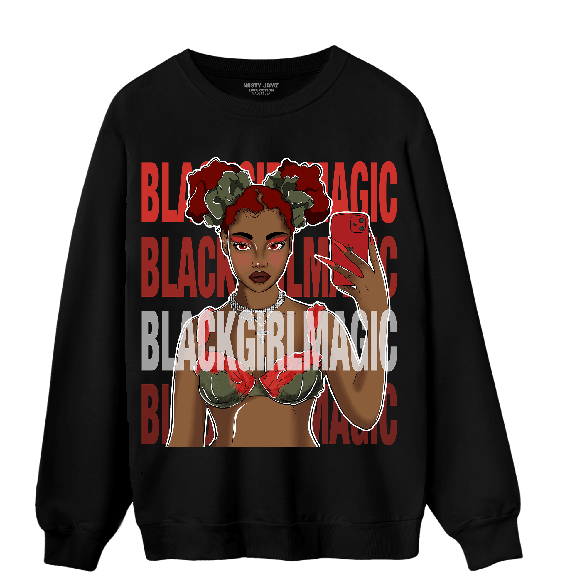 Dunk Low Mystic Red Sweatshirt Match Black Magic Girl Selfie - NastyJamz