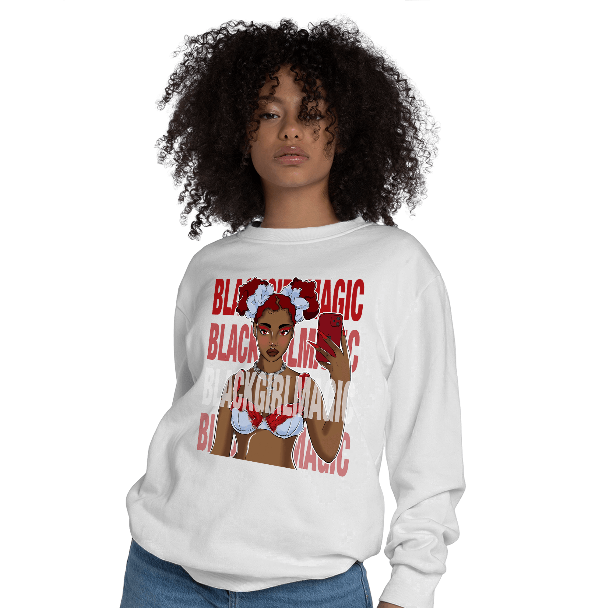 Cherry 11s Sweatshirt Match Black Magic Girl Selfie - NastyJamz
