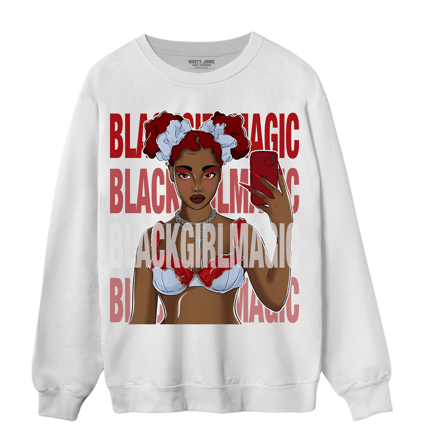 Cherry 11s Sweatshirt Match Black Magic Girl Selfie - NastyJamz