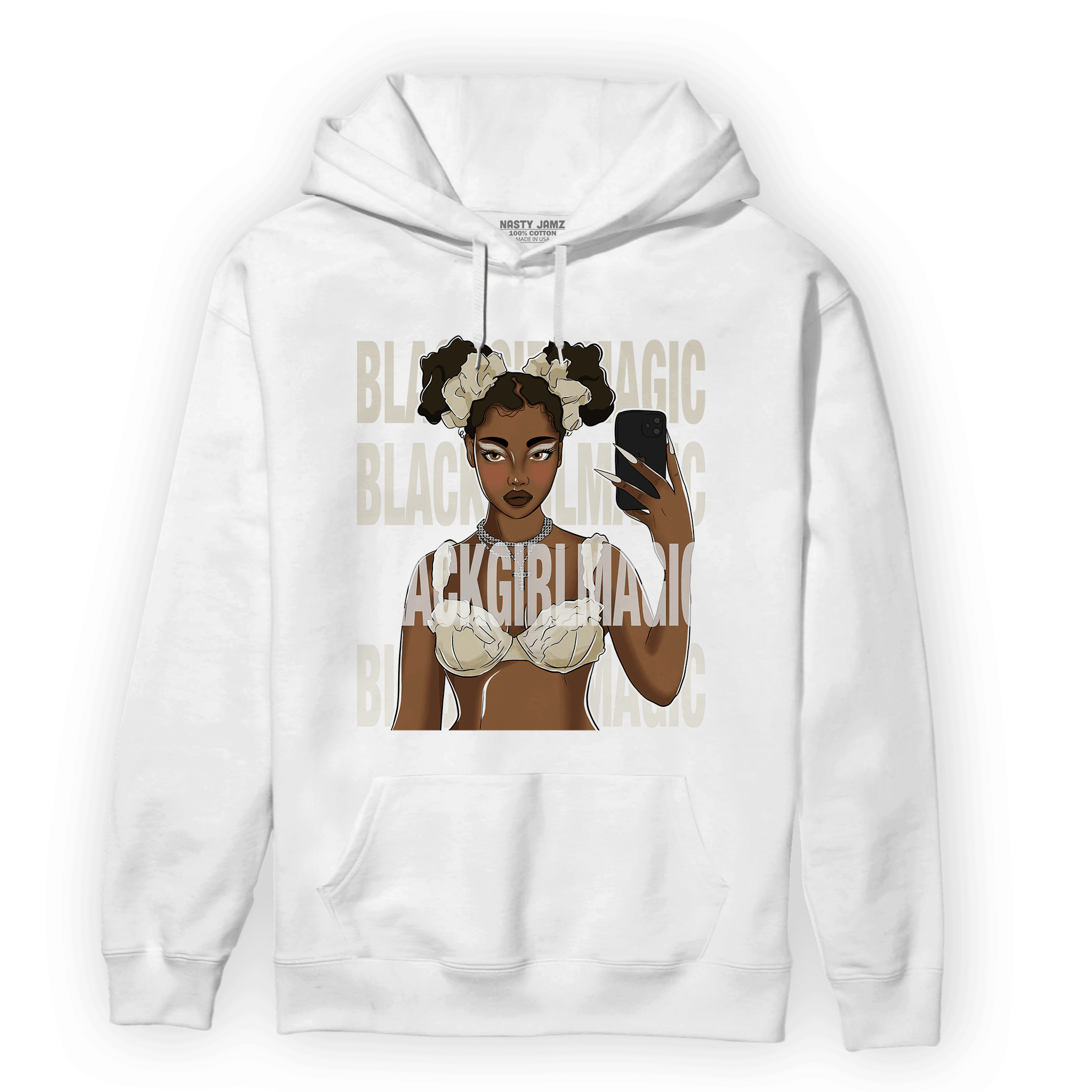 Gratitude 11s Hoodie Match Black Magic Girl Selfie - NastyJamz