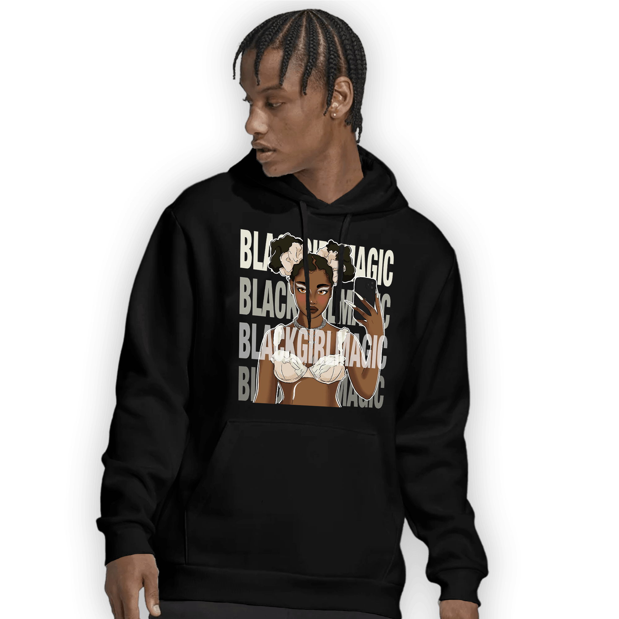 Neapolitan 11s Hoodie Match Black Magic Girl Selfie - NastyJamz