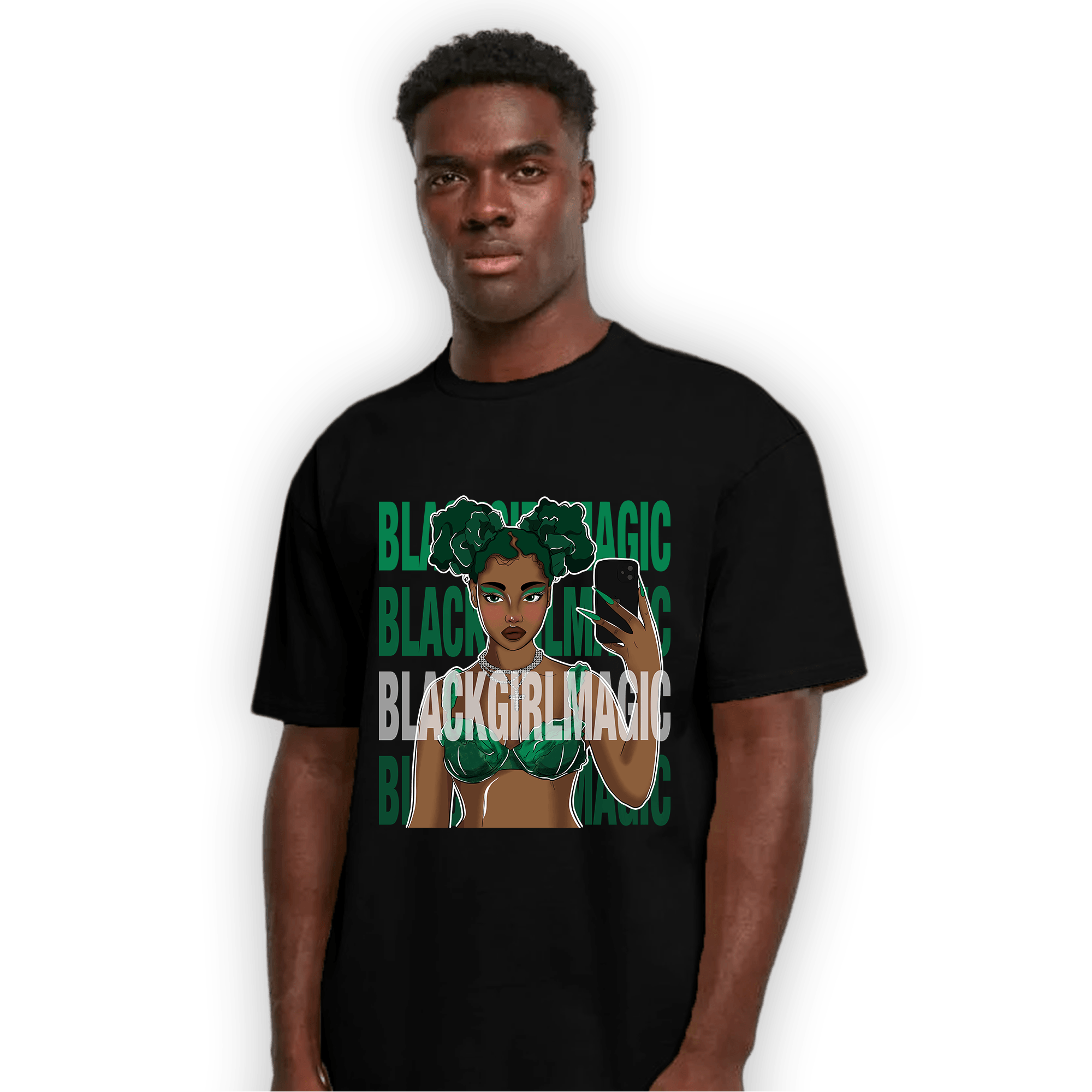 Celtic Lucky Green 1s T Shirt Match Black Magic Girl Selfie - NastyJamz