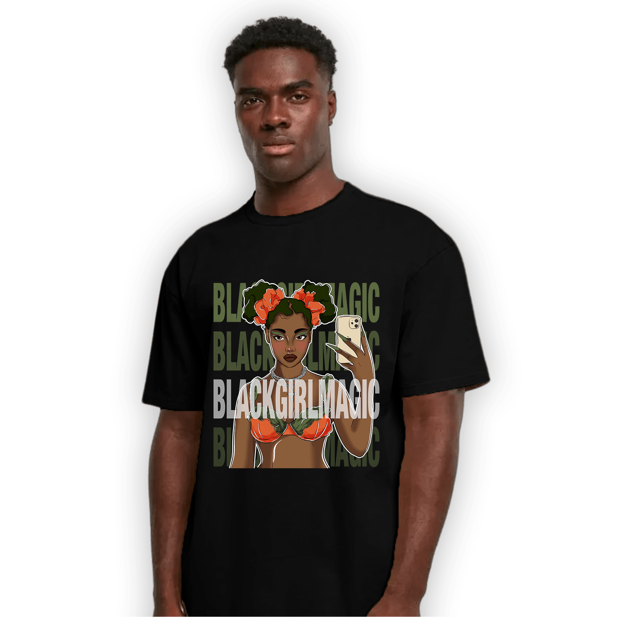 High OG Celadon 1s T Shirt Match Black Magic Girl Selfie - NastyJamz
