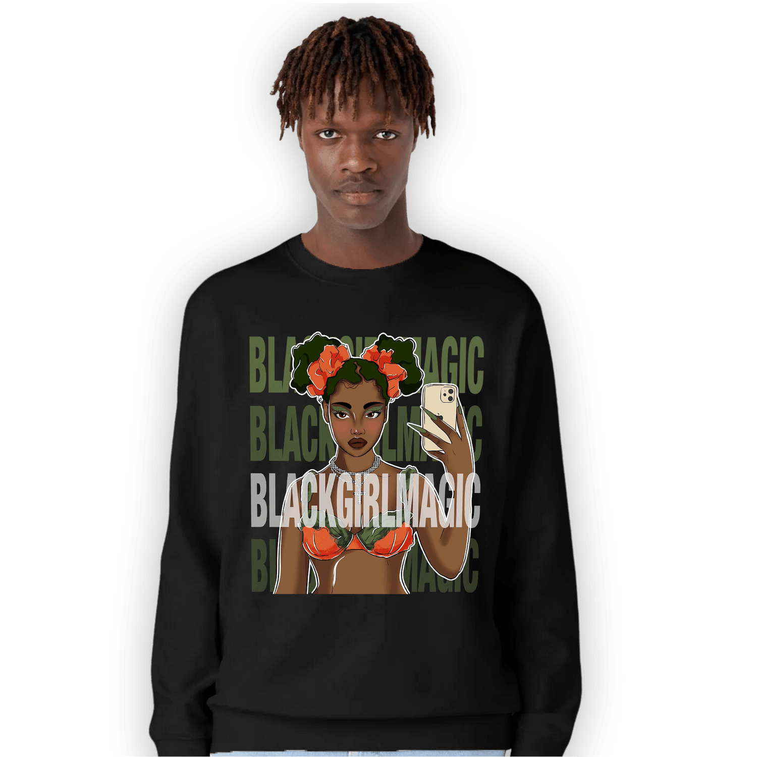 High OG Celadon 1s Sweatshirt Match Black Magic Girl Selfie - NastyJamz