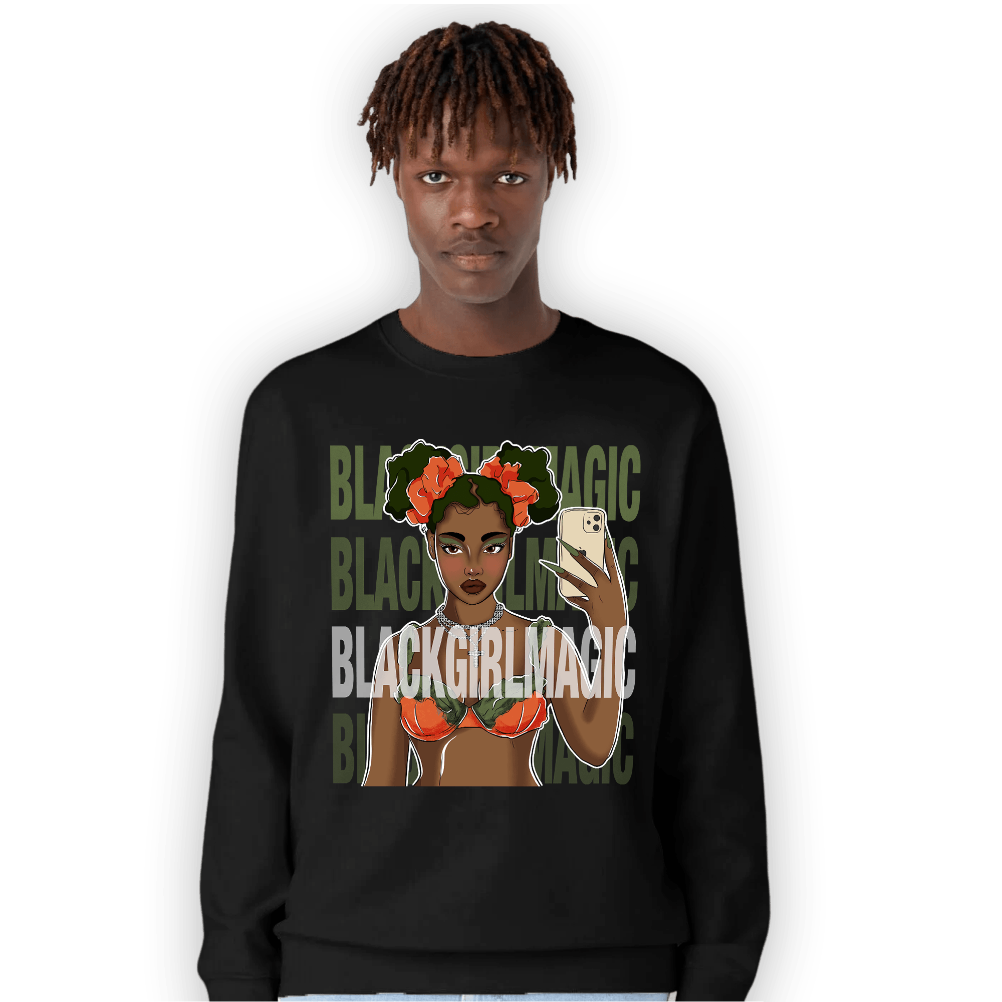 High OG Celadon 1s Sweatshirt Match Black Magic Girl Selfie - NastyJamz
