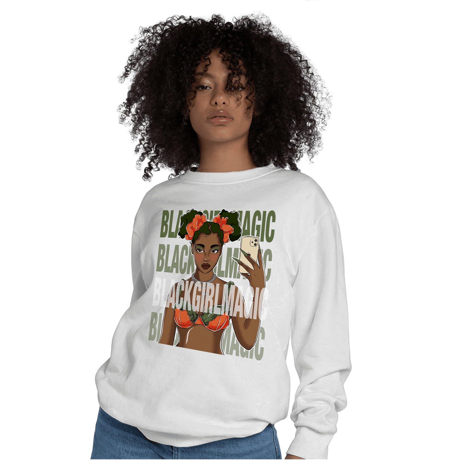 High OG Celadon 1s Sweatshirt Match Black Magic Girl Selfie - NastyJamz