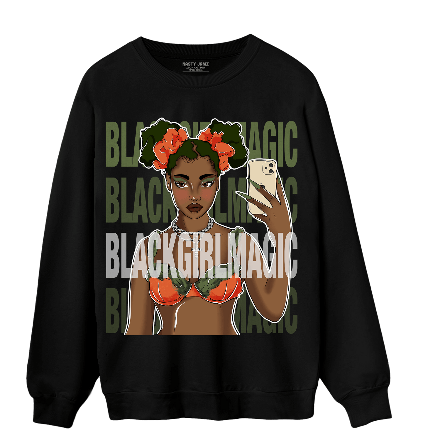 High OG Celadon 1s Sweatshirt Match Black Magic Girl Selfie - NastyJamz