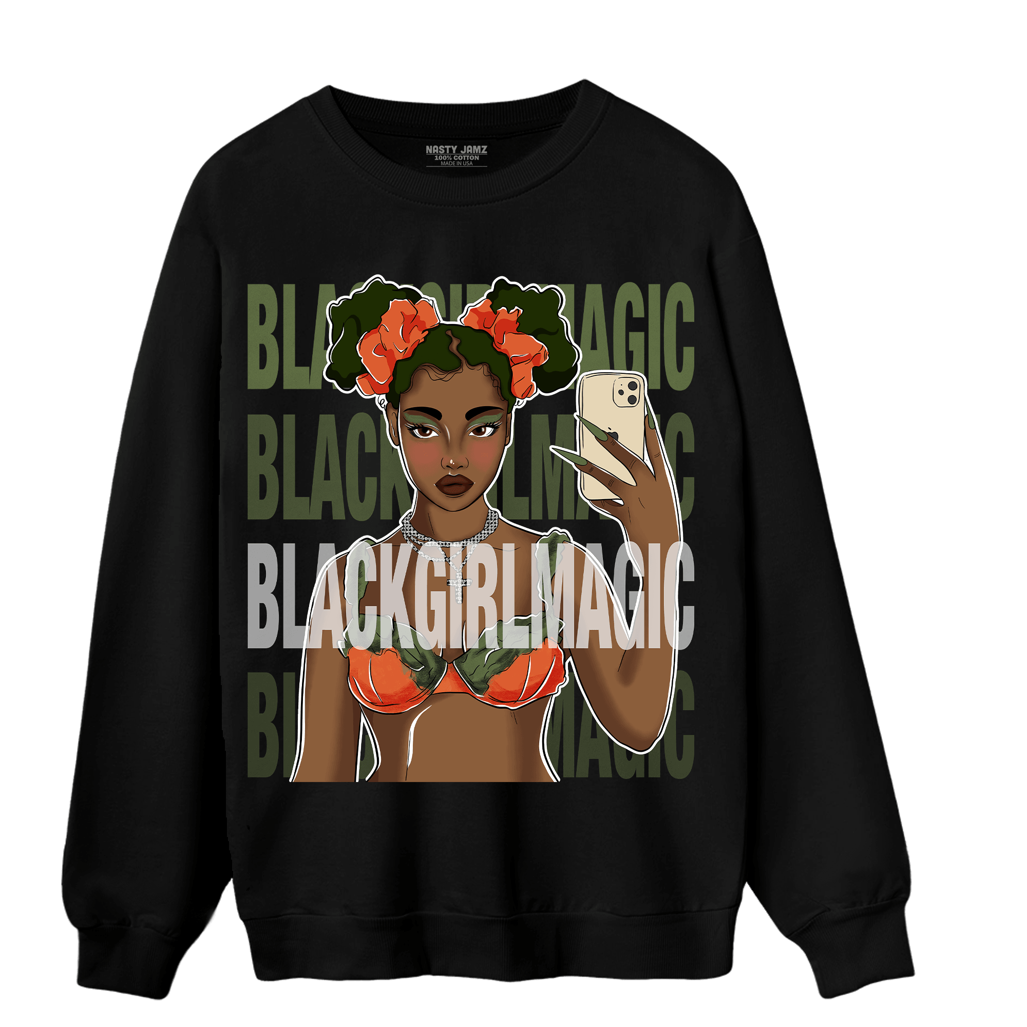 High OG Celadon 1s Sweatshirt Match Black Magic Girl Selfie - NastyJamz