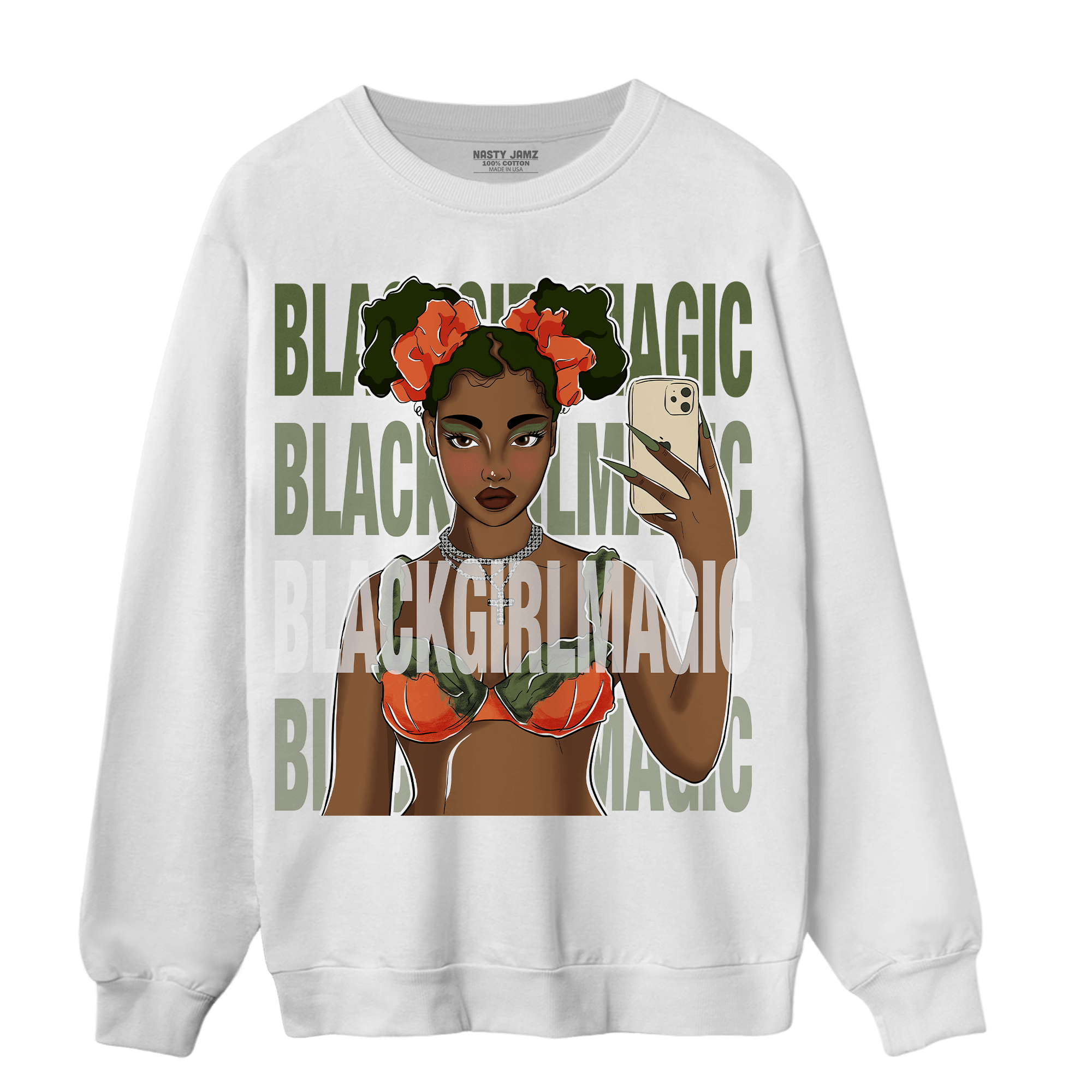 High OG Celadon 1s Sweatshirt Match Black Magic Girl Selfie - NastyJamz